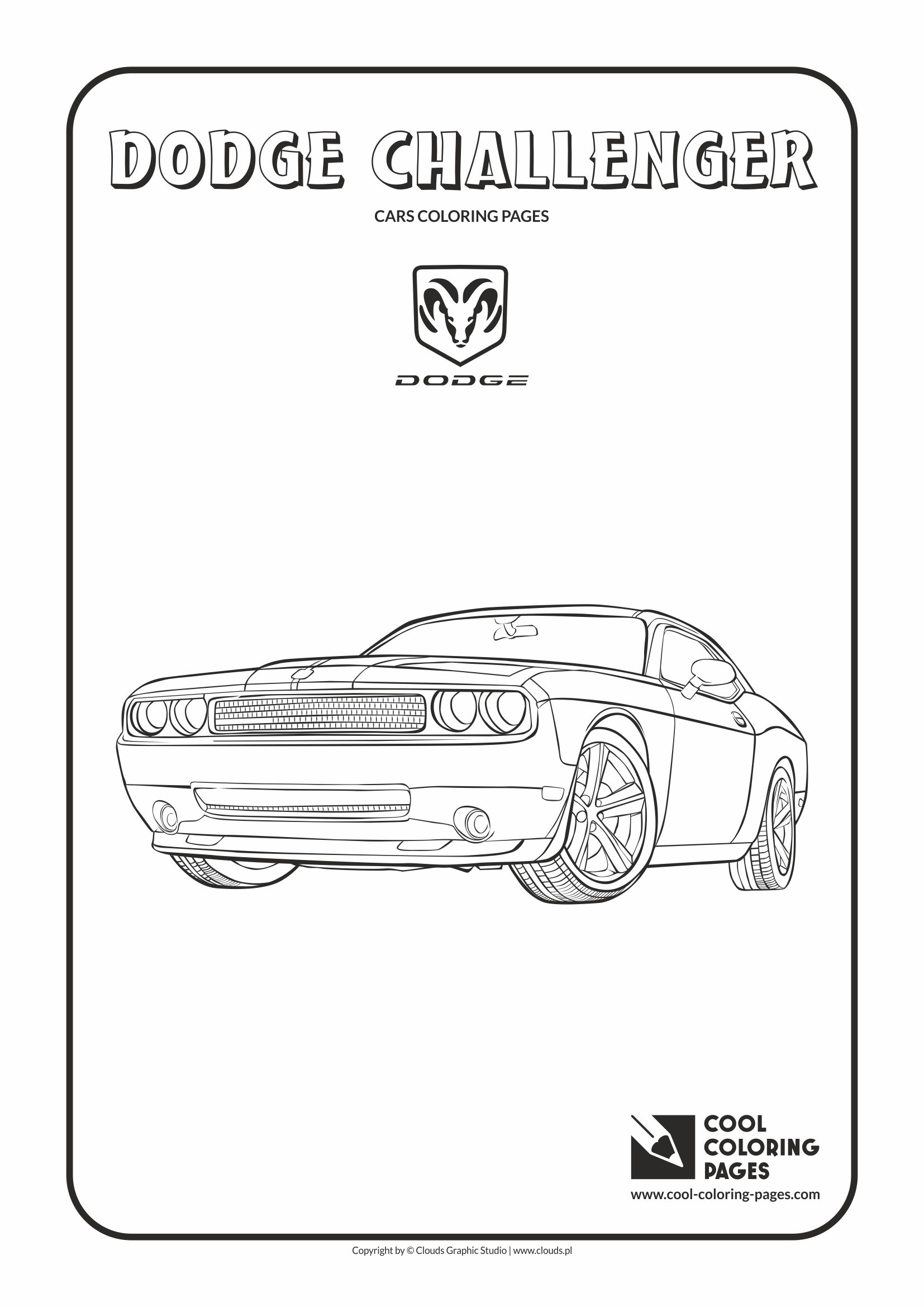 Dodge Challenger coloring page.