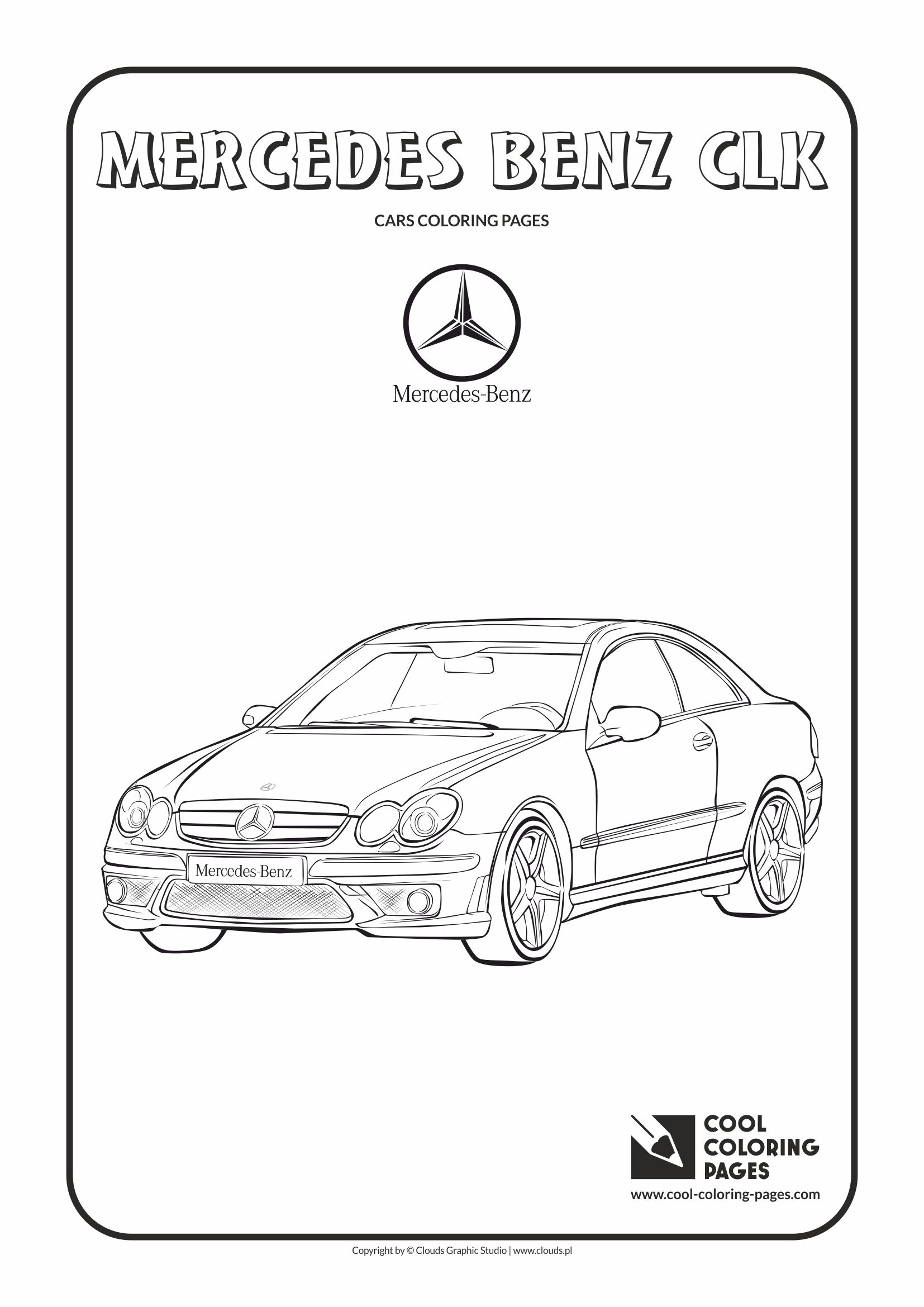 Cars Coloring Pages Cool Vehicles Mercedes Benz Clk Page Bens