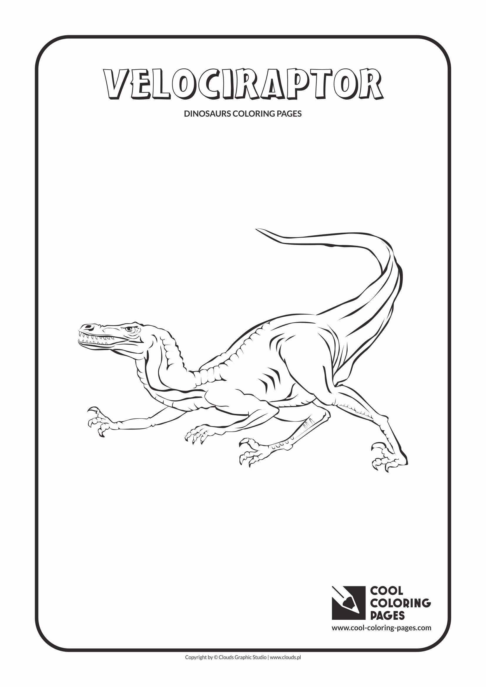 Dinosaurs Coloring Pages Cool Animals Velociraptor Page Dinosaur