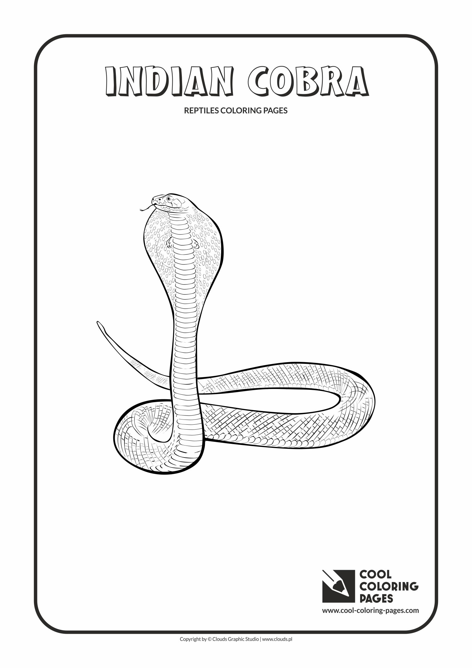 Indian Cobra Coloring Page Cool Pages Animals India