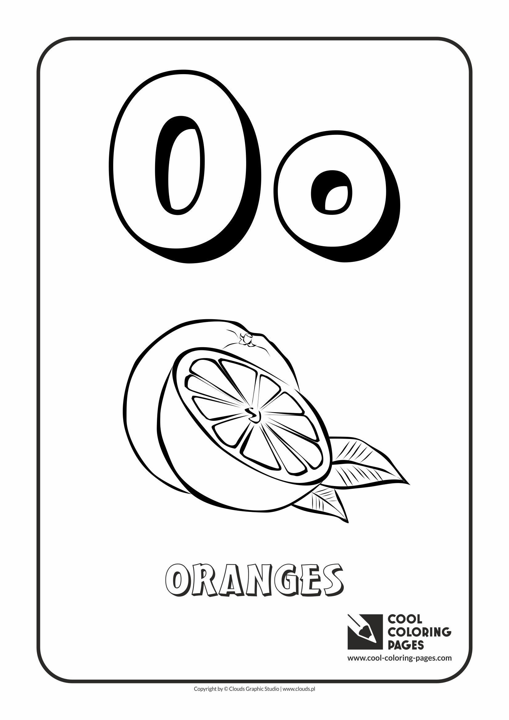 Letter O Coloring Page - Food Ideas