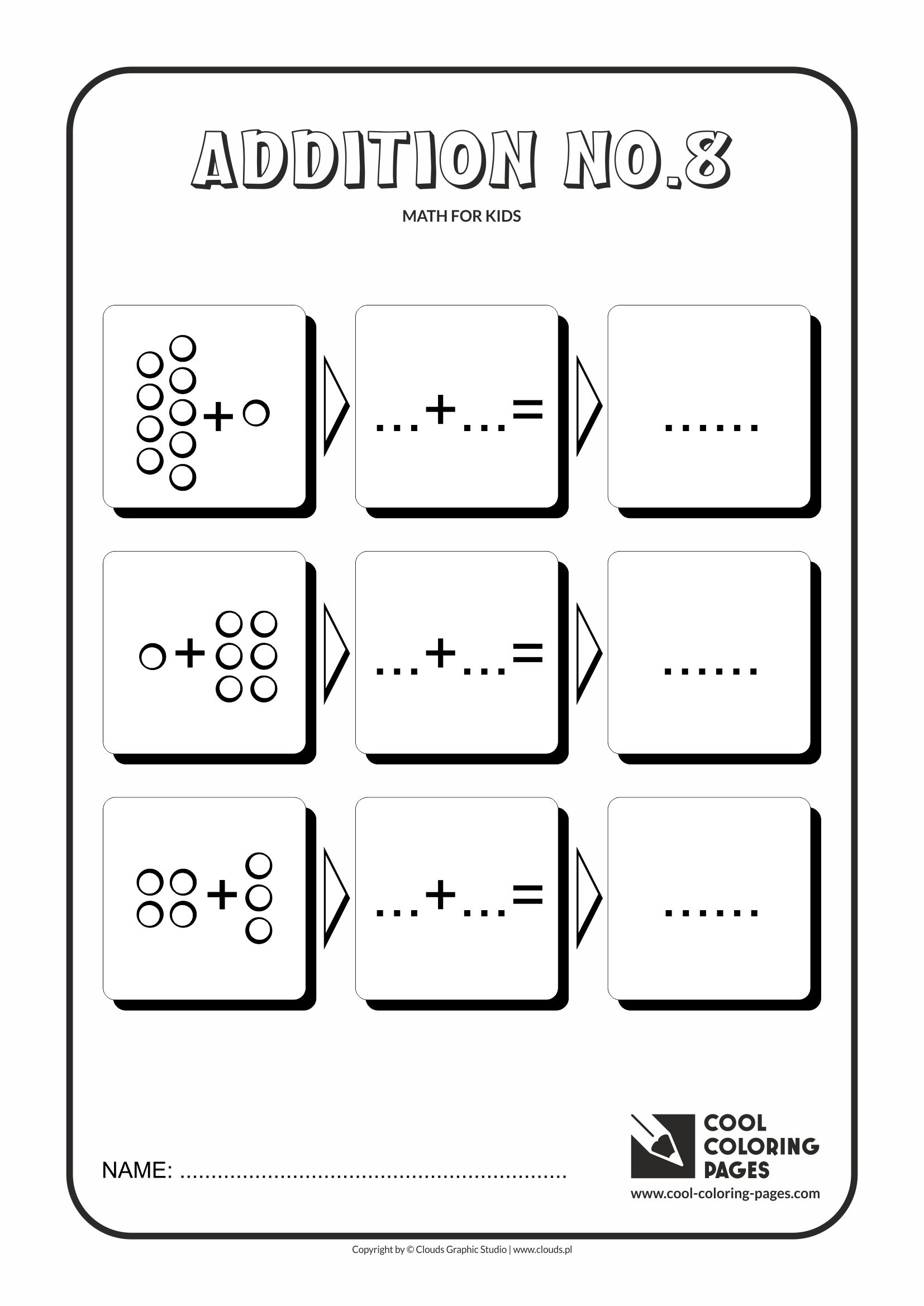 Cool Coloring Pages - Math for kids / Addition no.8