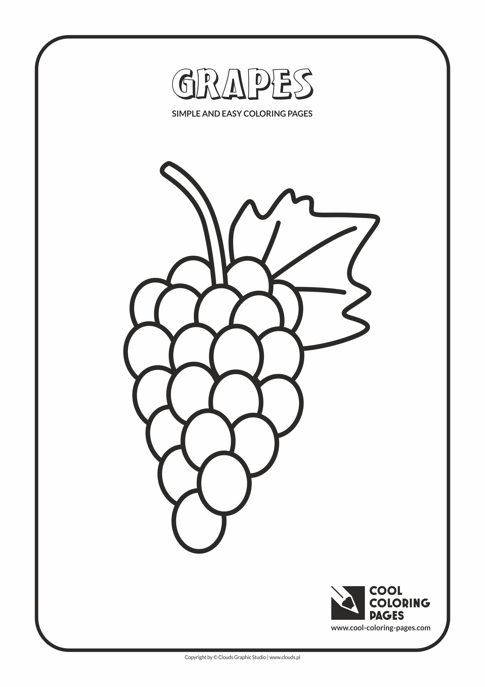 Simple Easy Coloring Pages Cool Toddlers Grapes Free