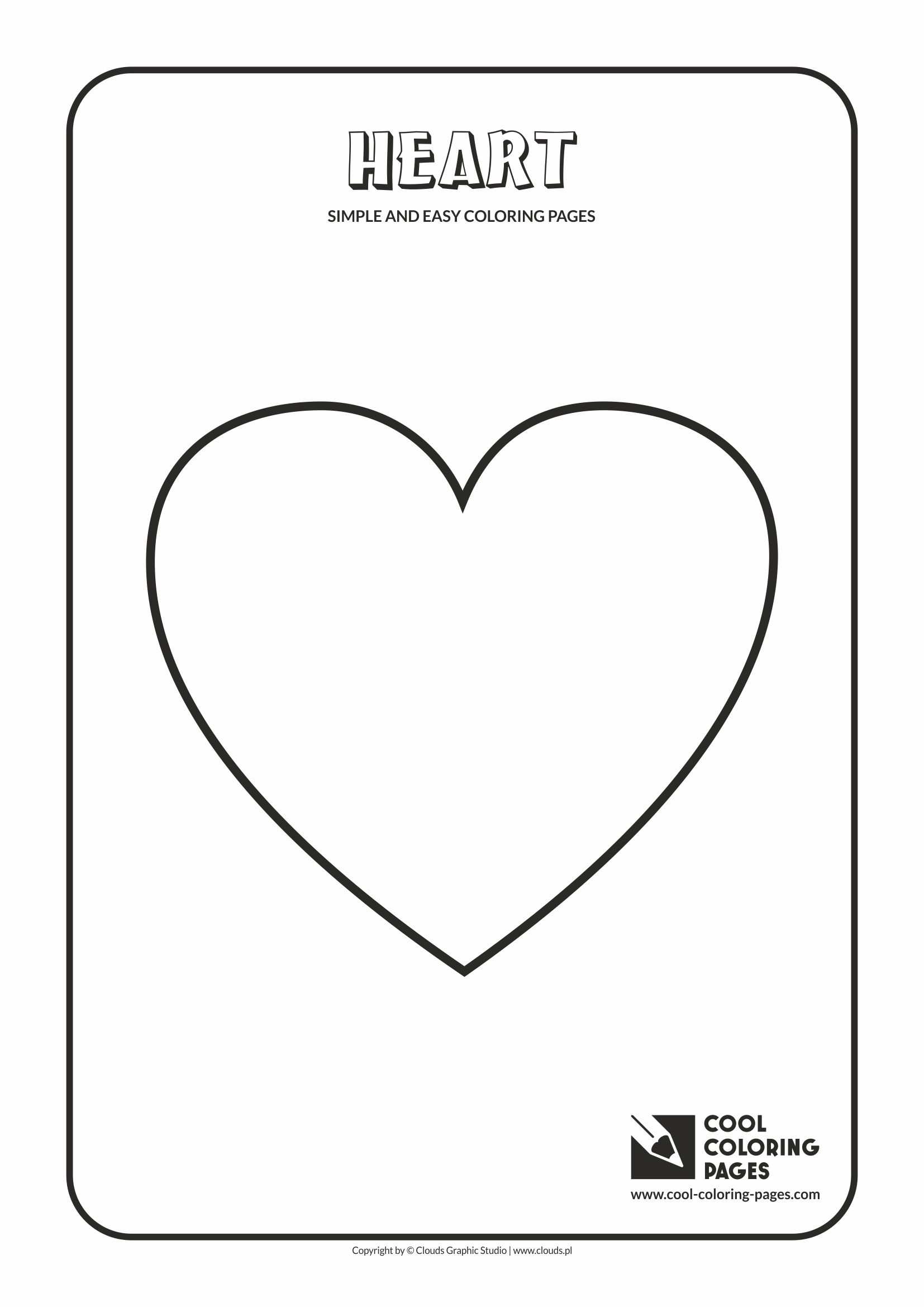 Simple Easy Coloring Pages Cool Toddlers Heart Basketball