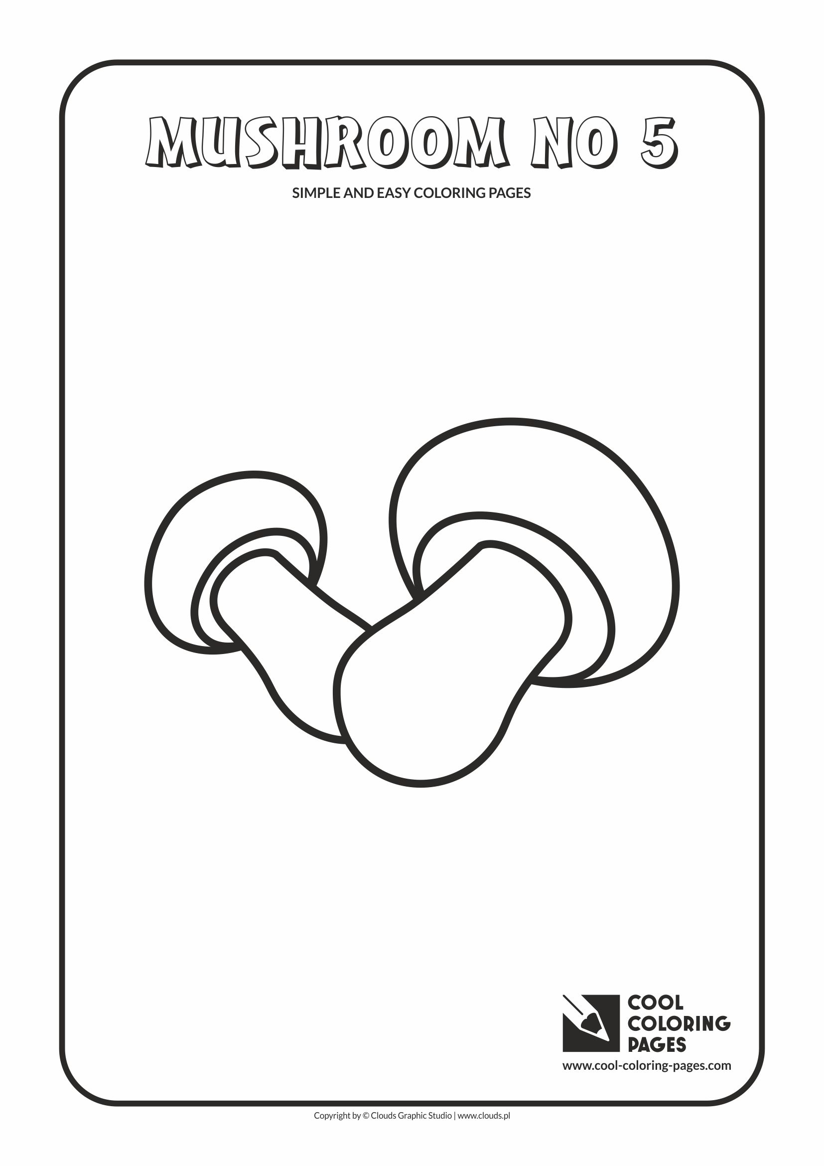 Simple Easy Coloring Pages Cool Toddlers Mushroom 5 Bird