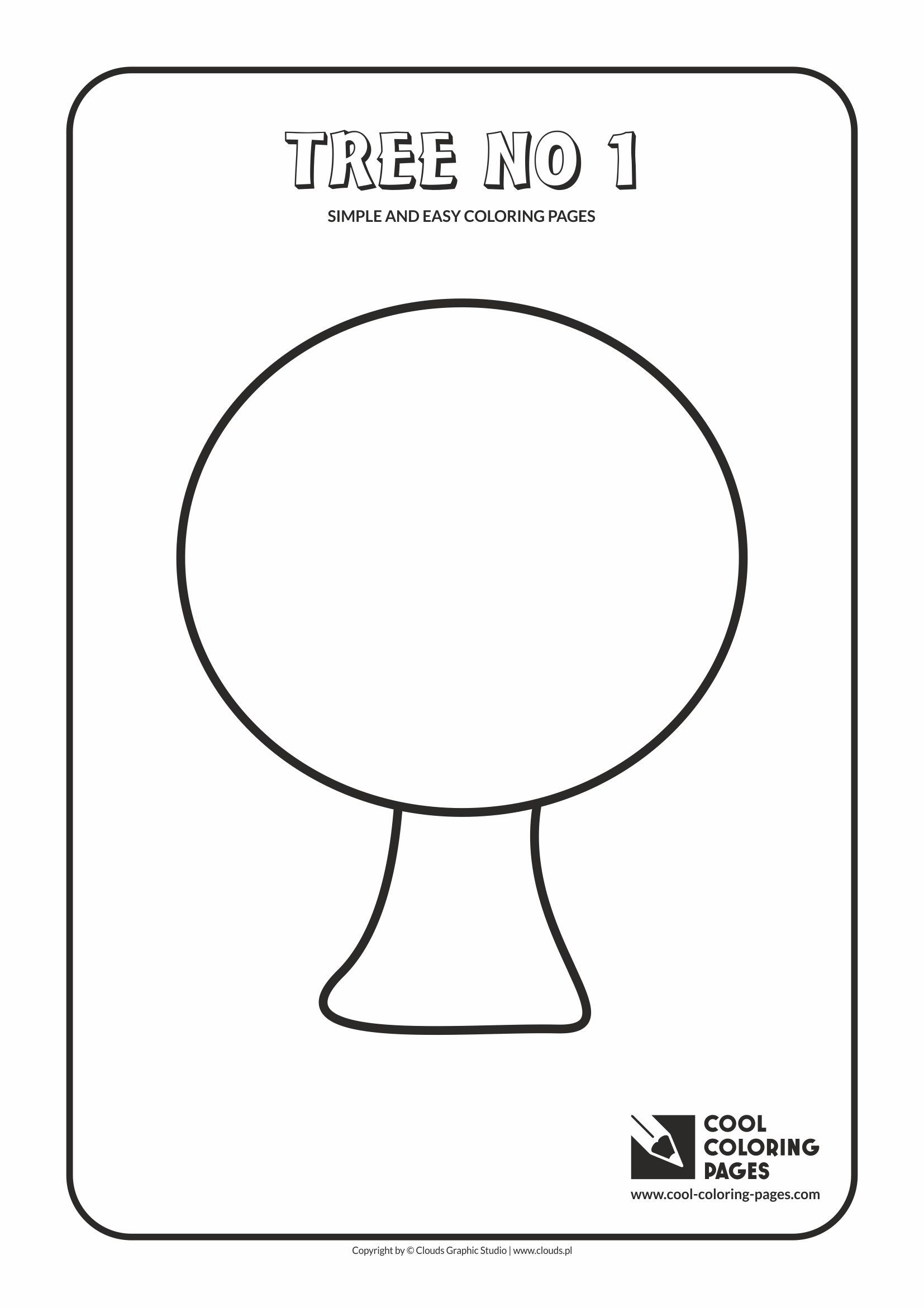 Simple Easy Coloring Pages Cool Toddlers Tree 1 House