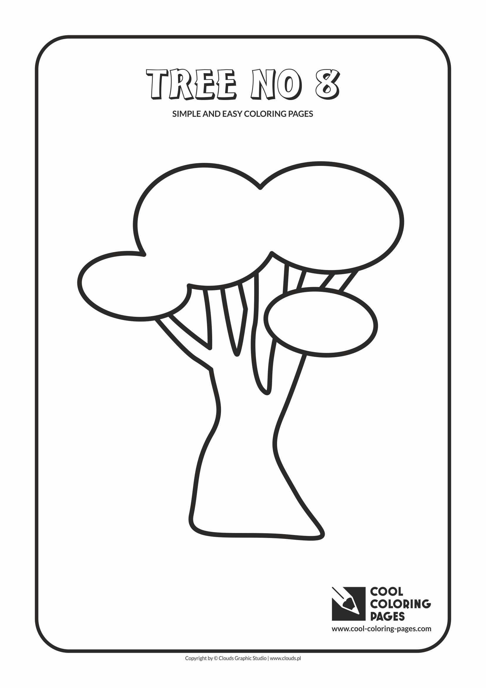 Simple Easy Coloring Pages Cool Toddlers Tree 8 Super