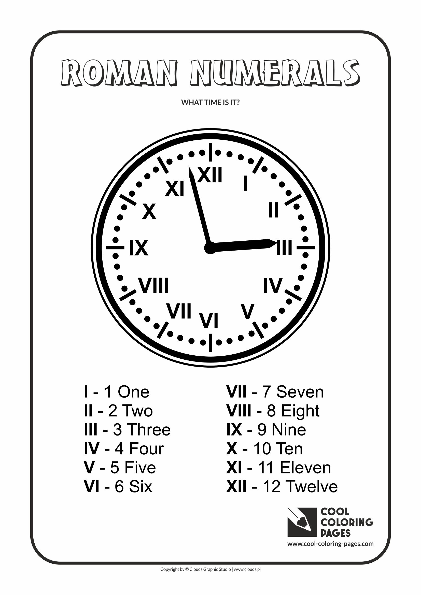 Cool Coloring Pages Roman numerals - Cool Coloring Pages | Free educational coloring ...1654 x 2339