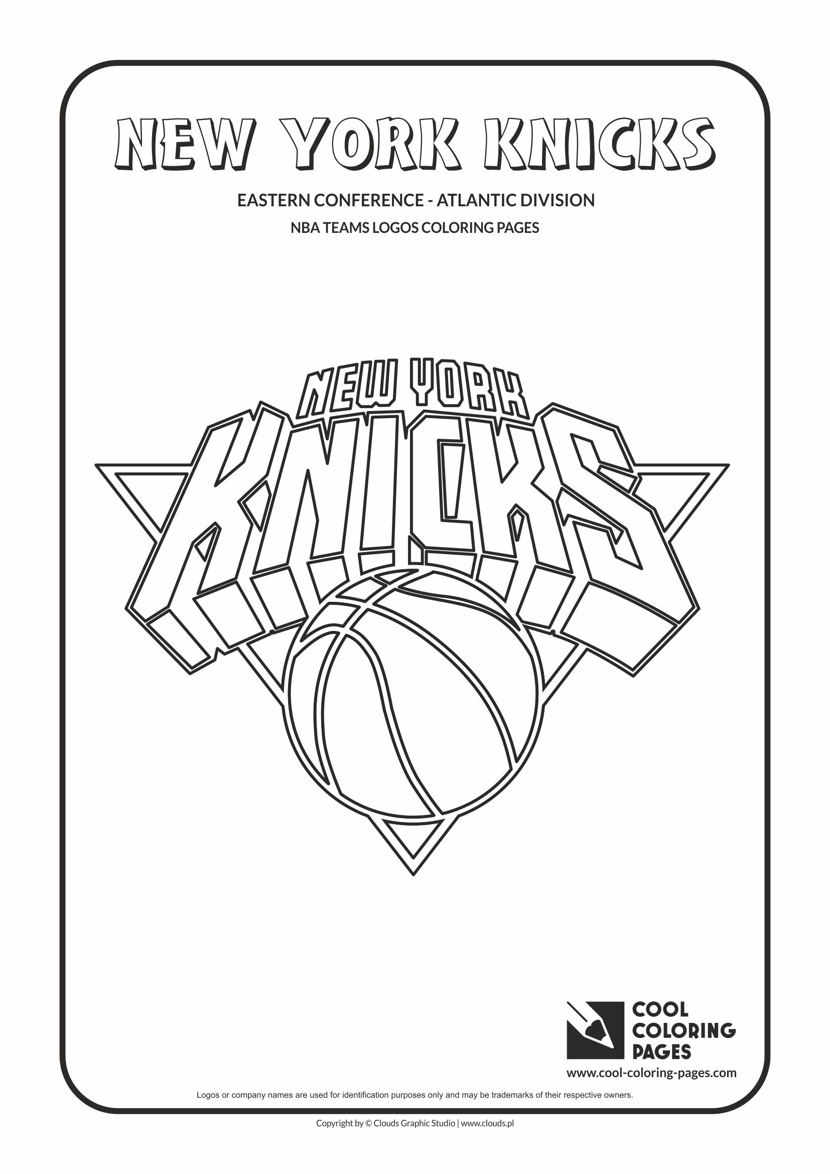 Nba Teams Logos Coloring Pages Cool York Knicks Logo Page