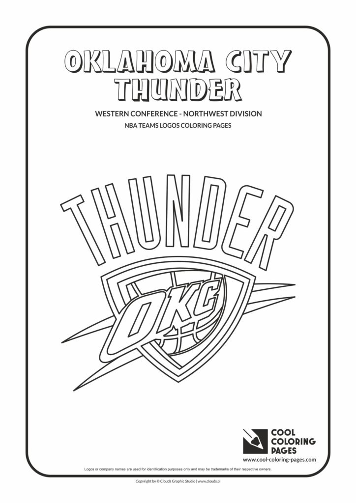 Cool Coloring Pages Oklahoma City Thunder - NBA basketball teams logos