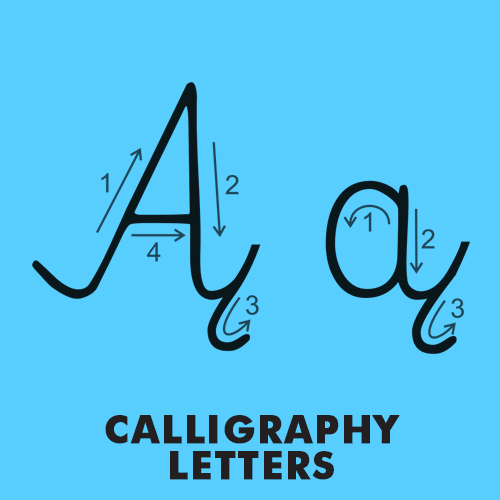 Educational coloring pages - Calligraphy / Handwriting letters