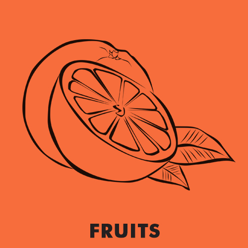 Educational coloring pages - Fruits