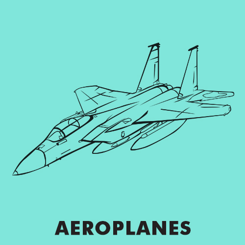 Educational coloring pages - Vehicles / Aeroplanes
