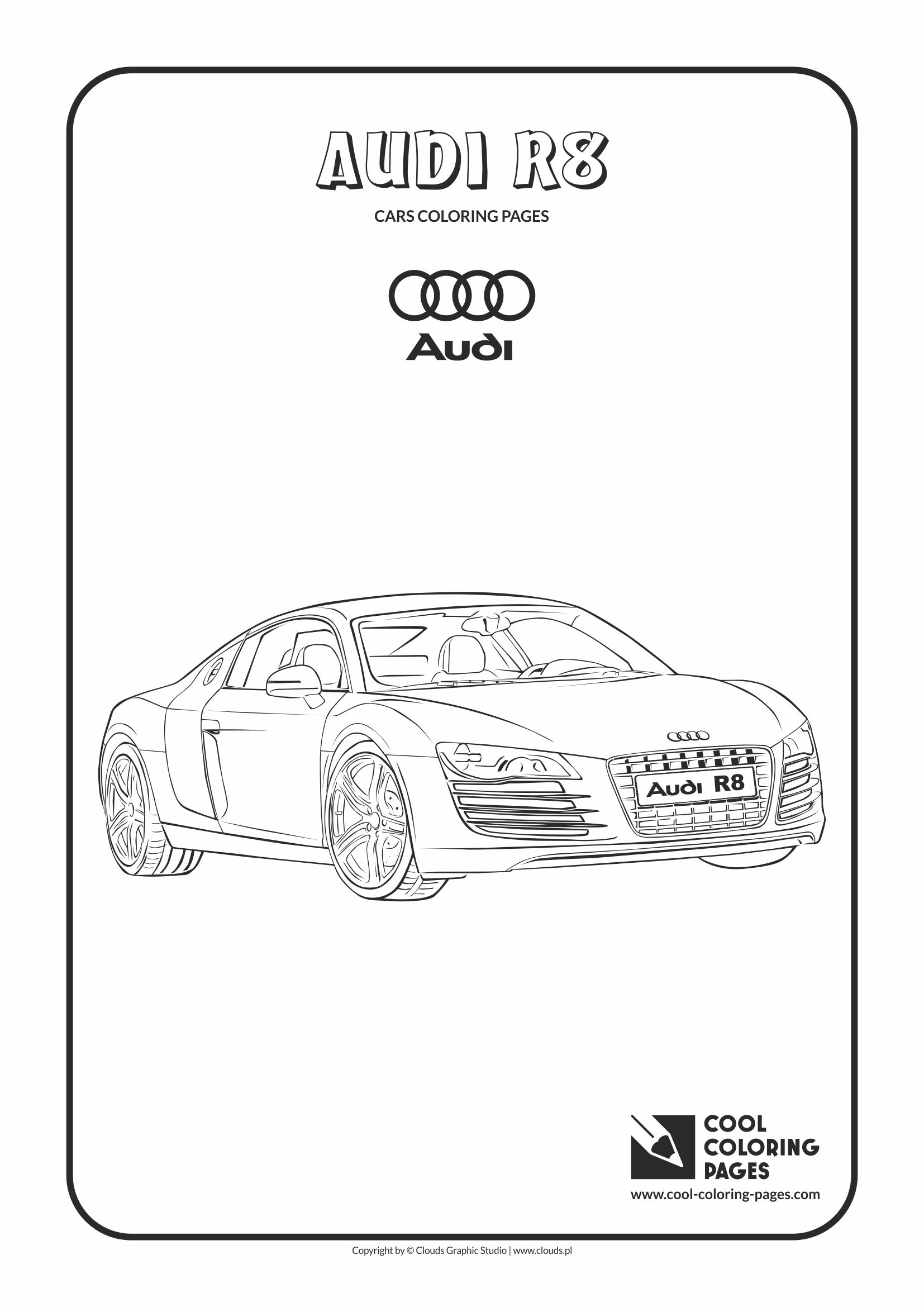 Cool Coloring Pages - Vehicles / Audi R8 / Coloring page with Audi R8
