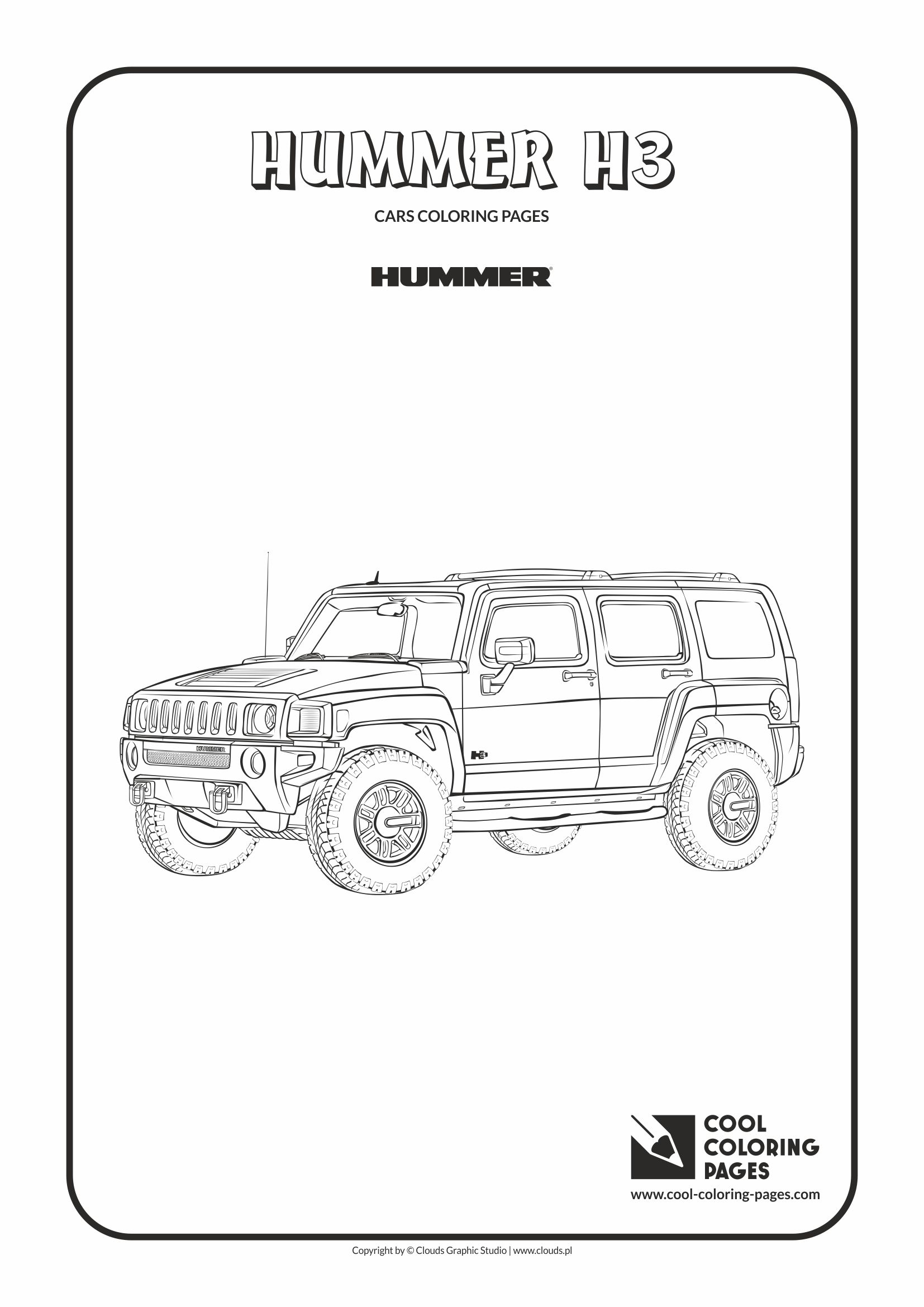 Cool Coloring Pages - Vehicles / Hummer H3 / Coloring page with Hummer H3