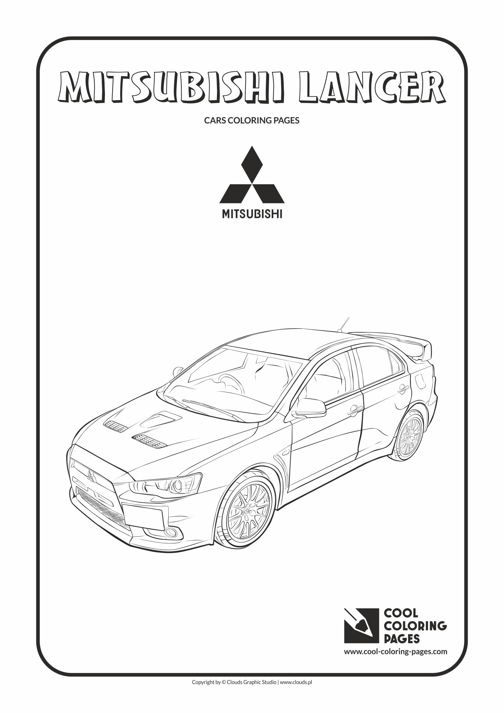 Cool Coloring Pages - Vehicles / Mitsubishi Lancer / Coloring page with Mitsubishi Lancer