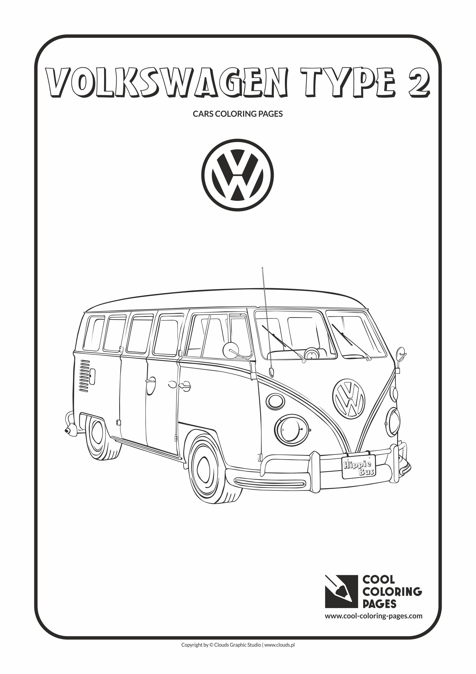 Cool Coloring Pages - Vehicles / Volkswagen type 2 / Coloring page with Volkswagen type 2