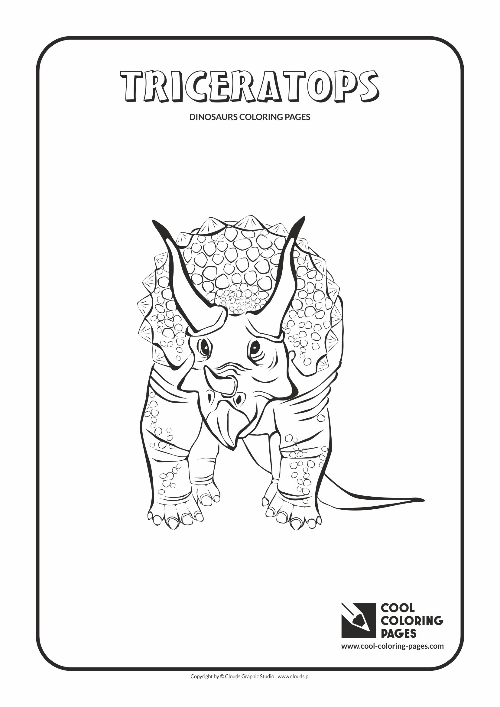 Cool Coloring Pages - Animals / Triceratops / Coloring page with triceratops
