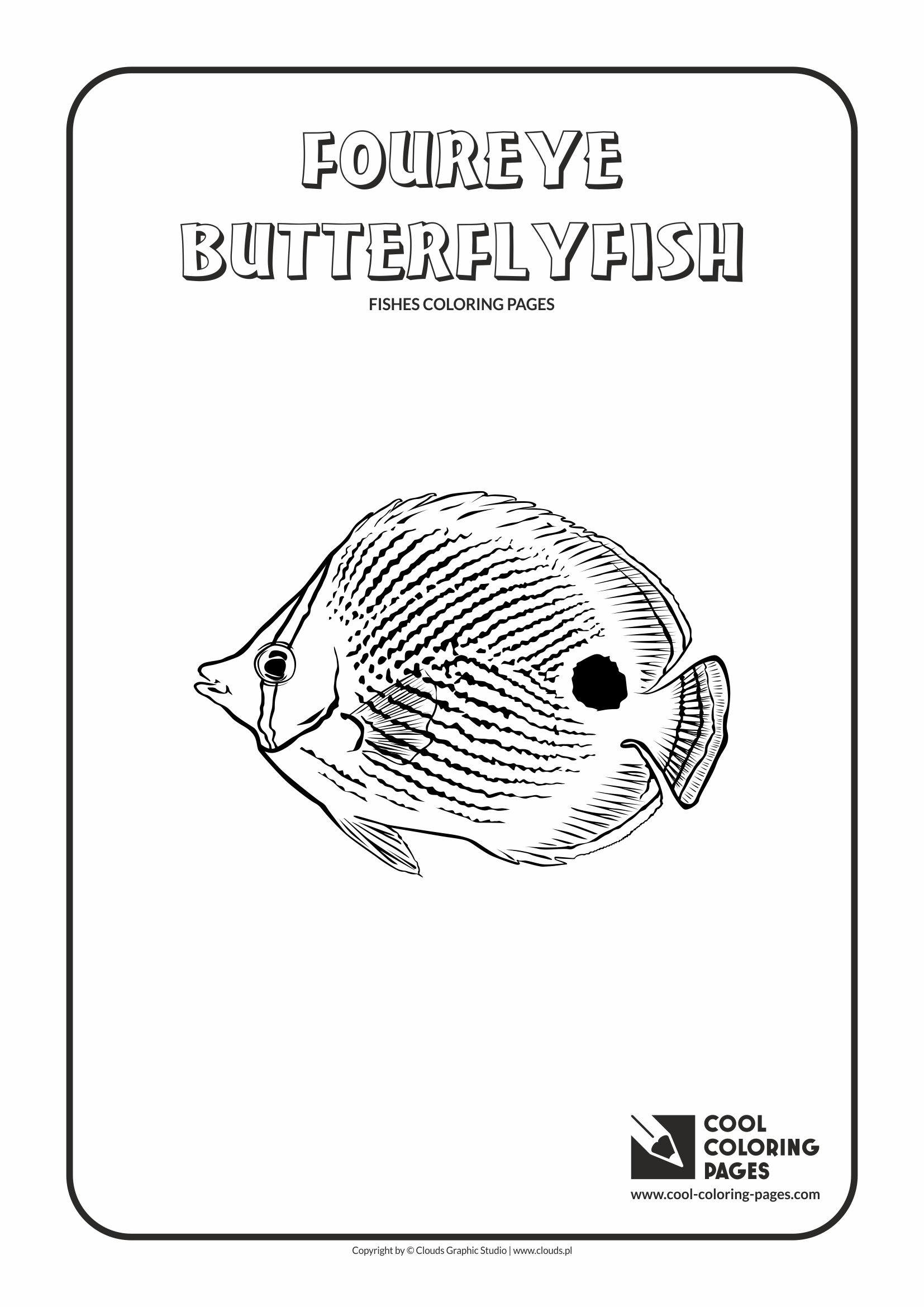 Cool Coloring Pages - Animals / Foureye butterflyfish / Coloring page with foureye butterflyfish