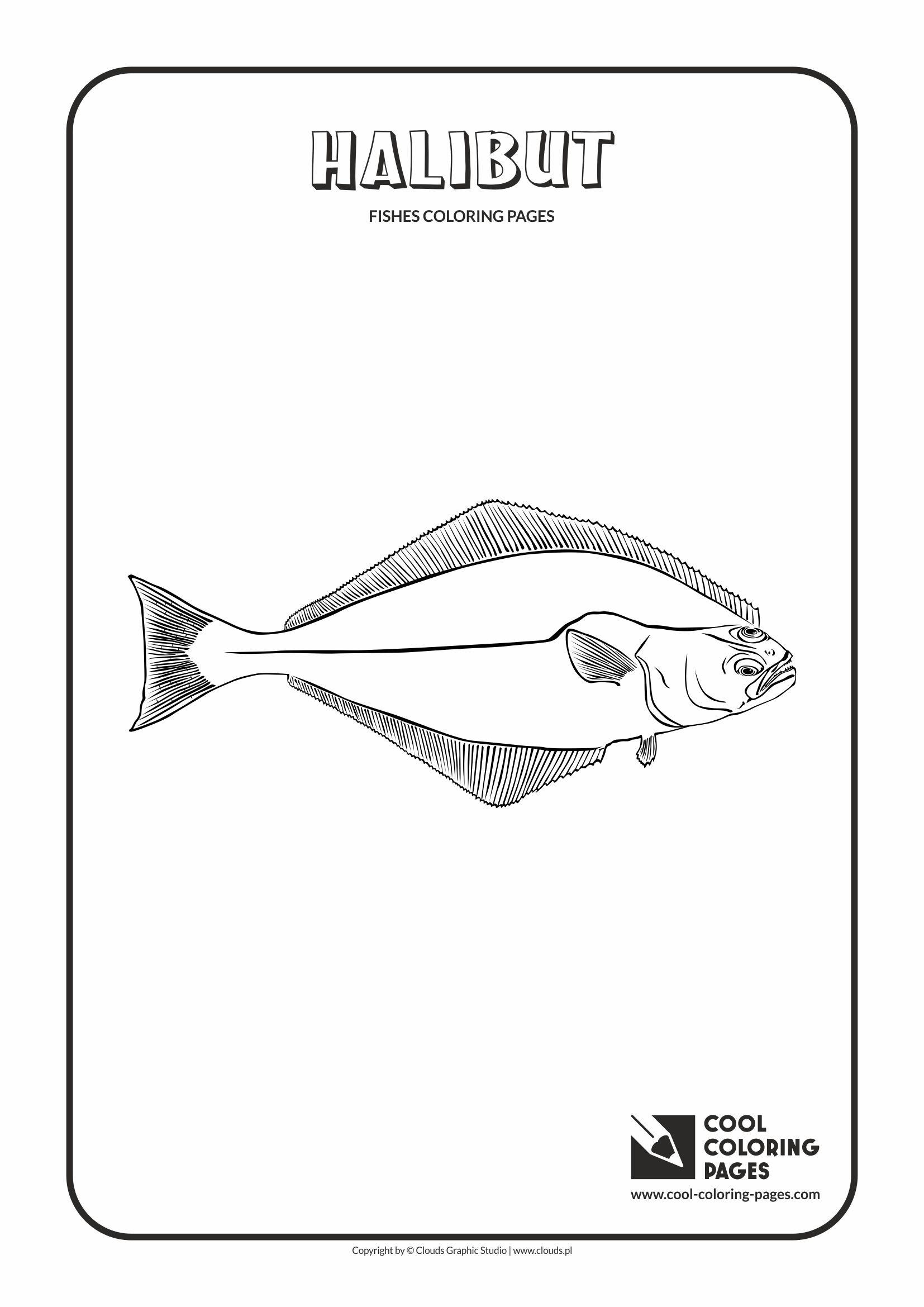 Cool Coloring Pages - Animals / Halibut / Coloring page with halibut