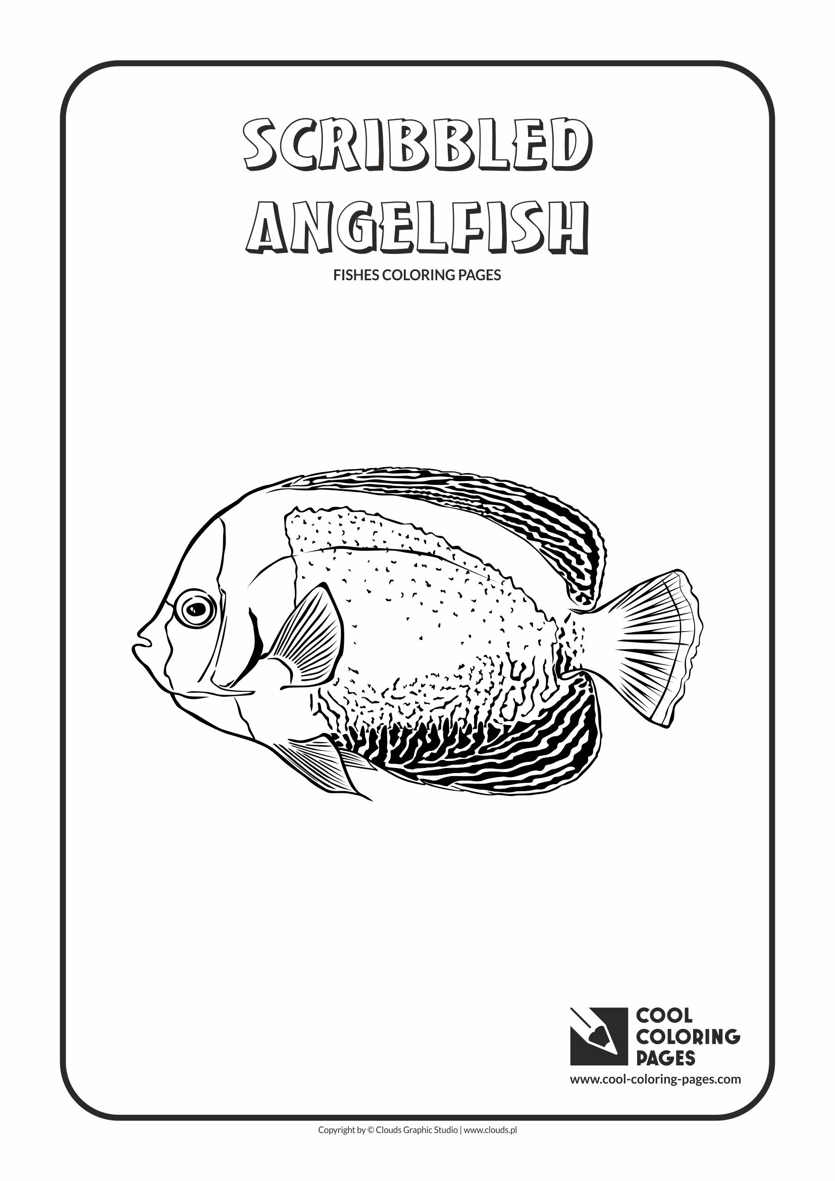 Cool Coloring Pages - Animals / Scribbled angelfish / Coloring page with scribbled angelfish