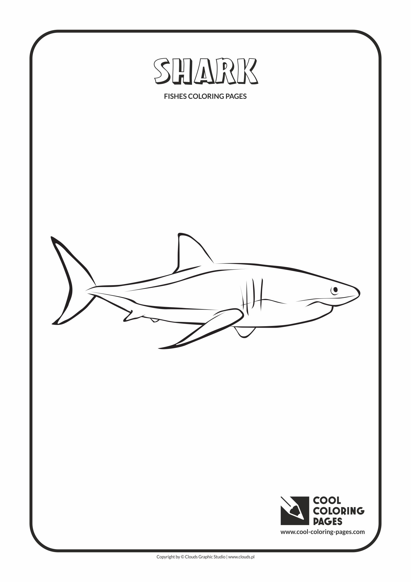 Cool Coloring Pages - Animals / Shark / Coloring page with shark