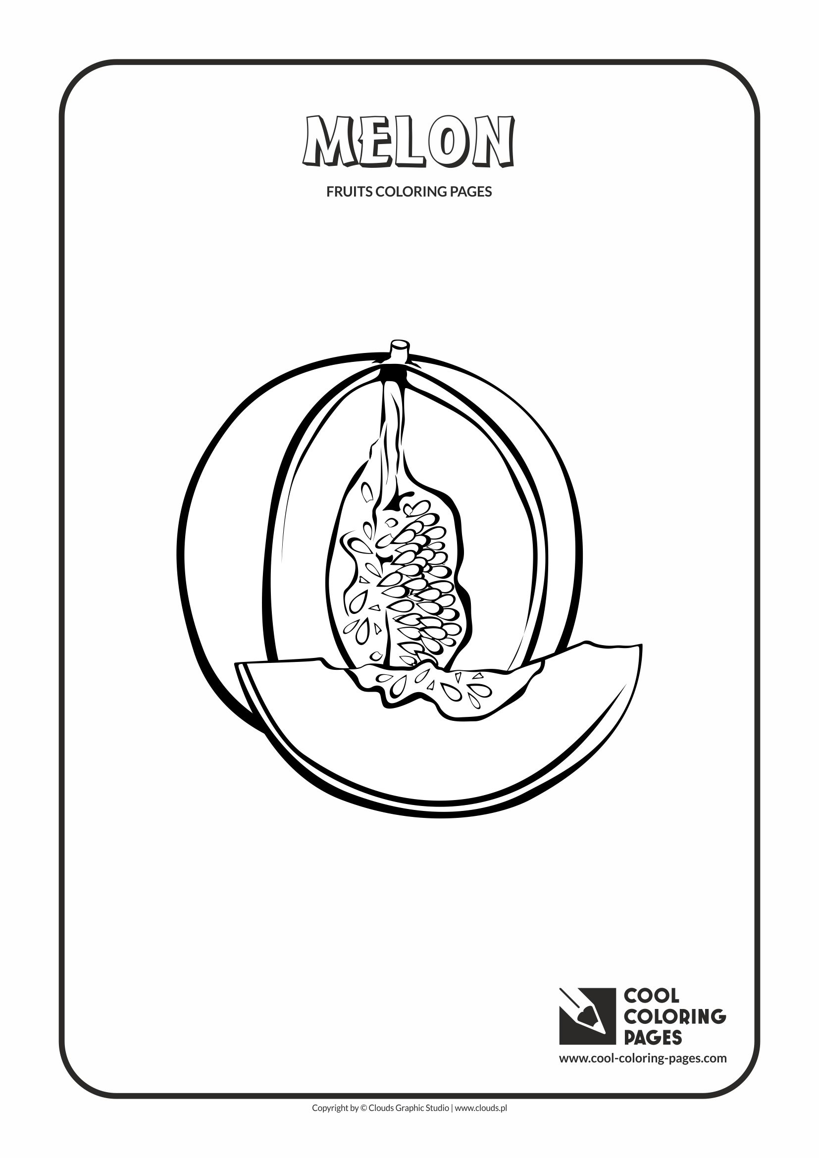 Cool Coloring Pages - Plants / Melon / Coloring page with horned melon