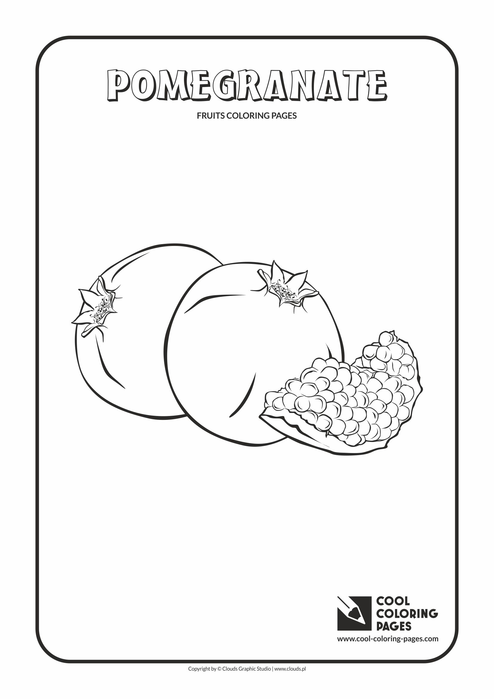 Cool Coloring Pages - Plants / Pomegranate / Coloring page with pomegranate