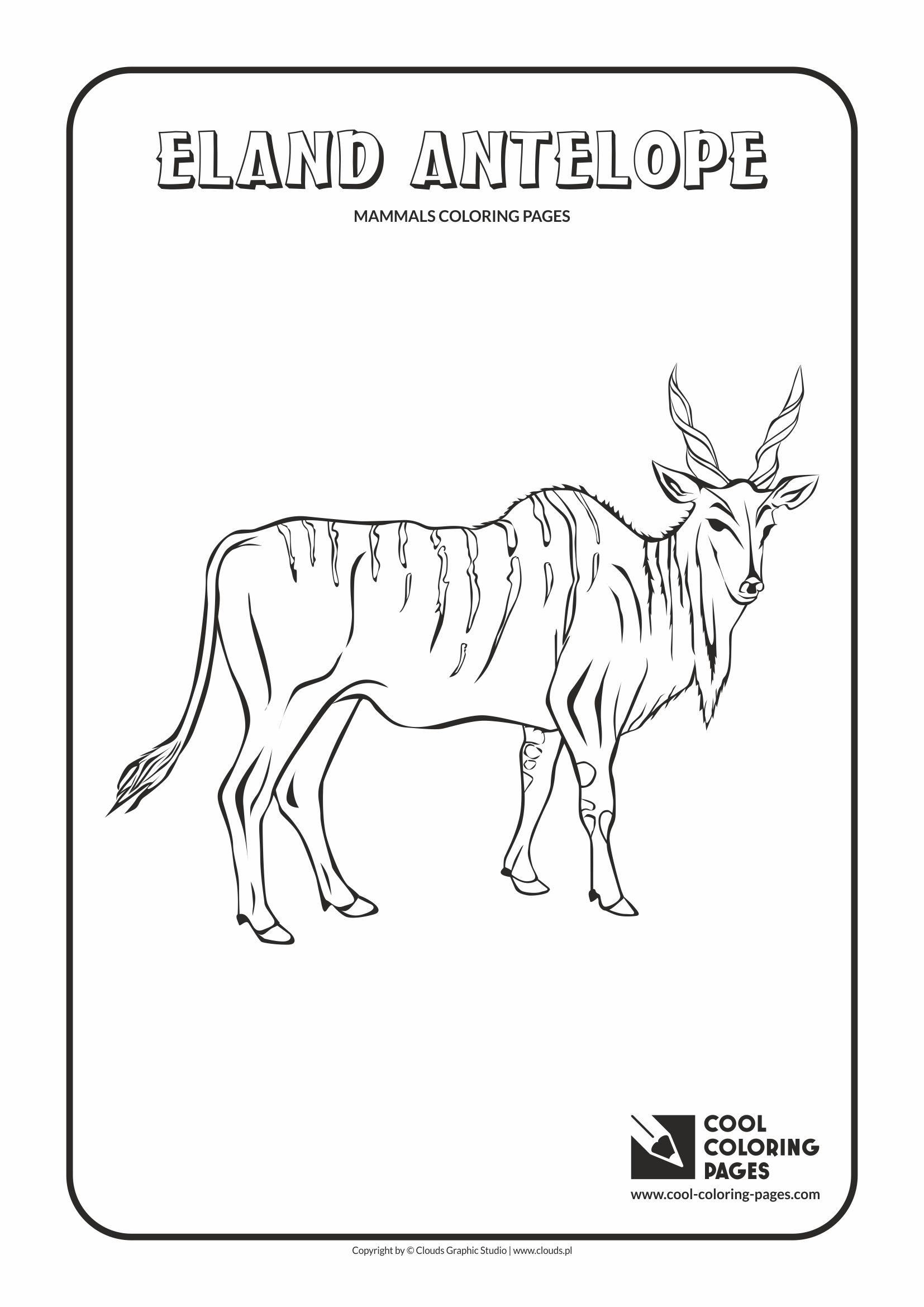 Cool Coloring Pages - Animals / Antelope eland / Coloring page with antelope eland