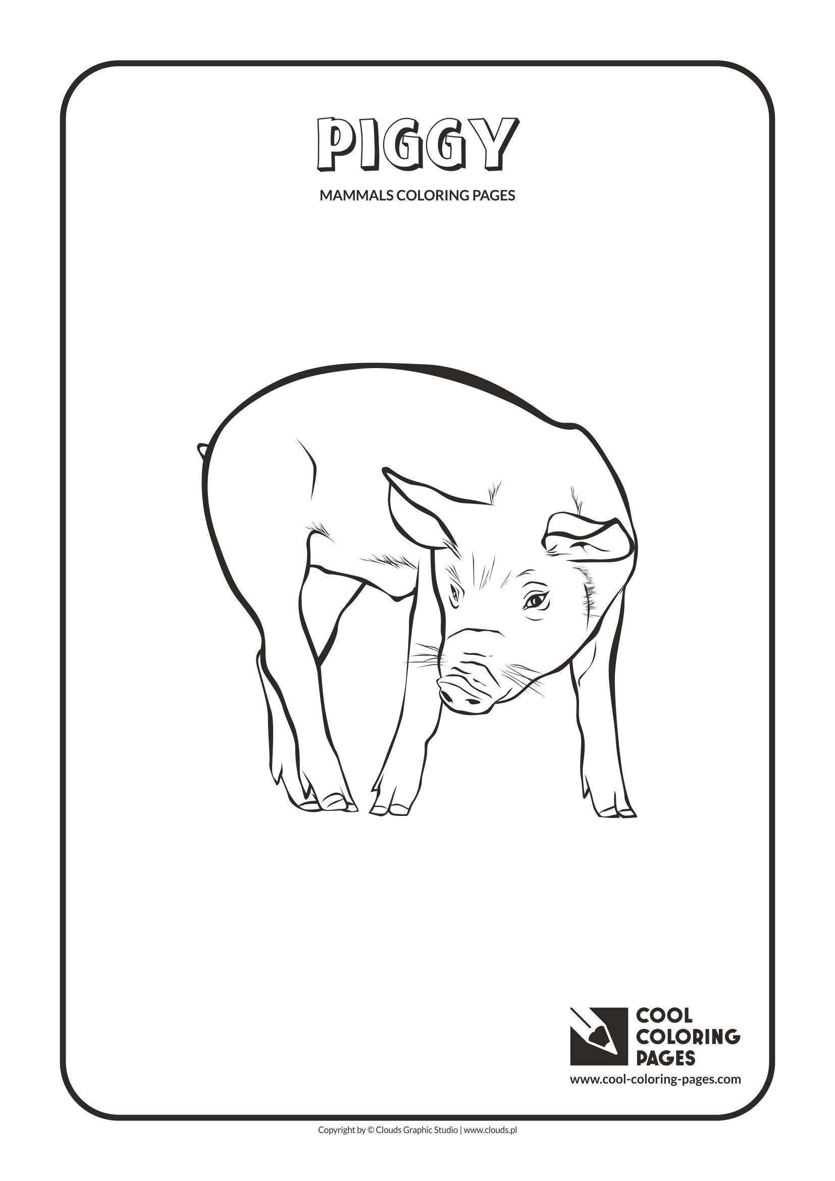 >Cool Coloring Pages - Animals / Piggy / Coloring page with piggy