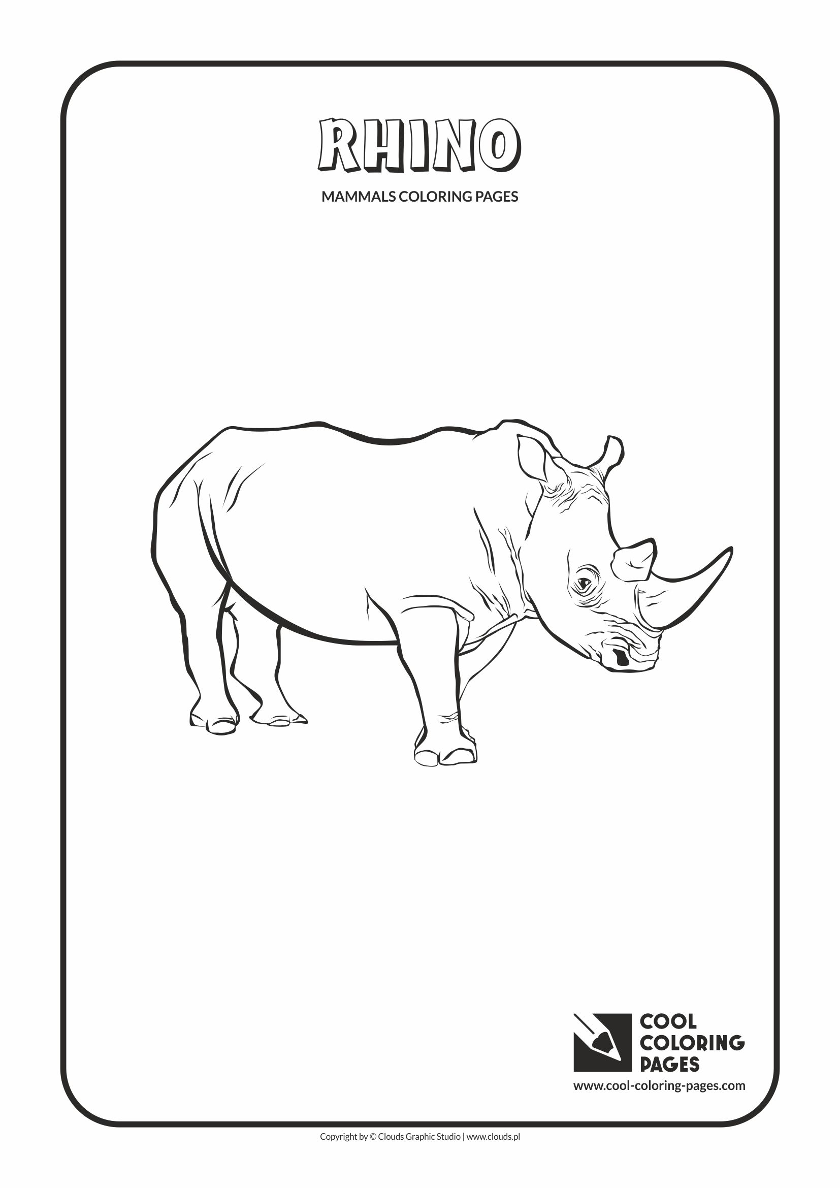 Cool Coloring Pages - Animals / Rhino / Coloring page with rhino