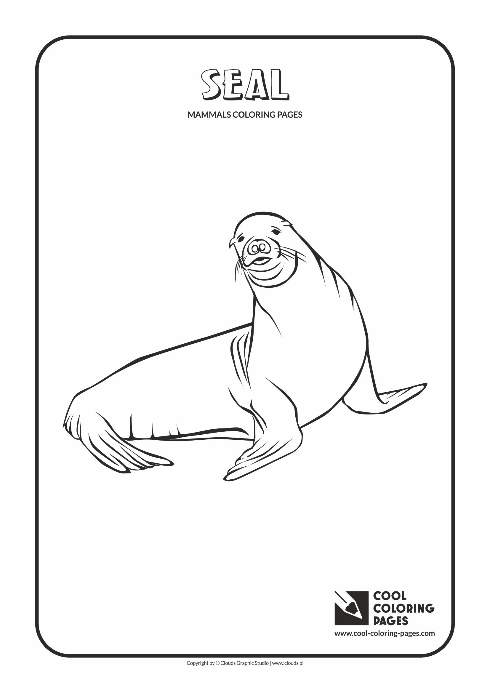 Cool Coloring Pages - Animals / Seal / Coloring page with seal