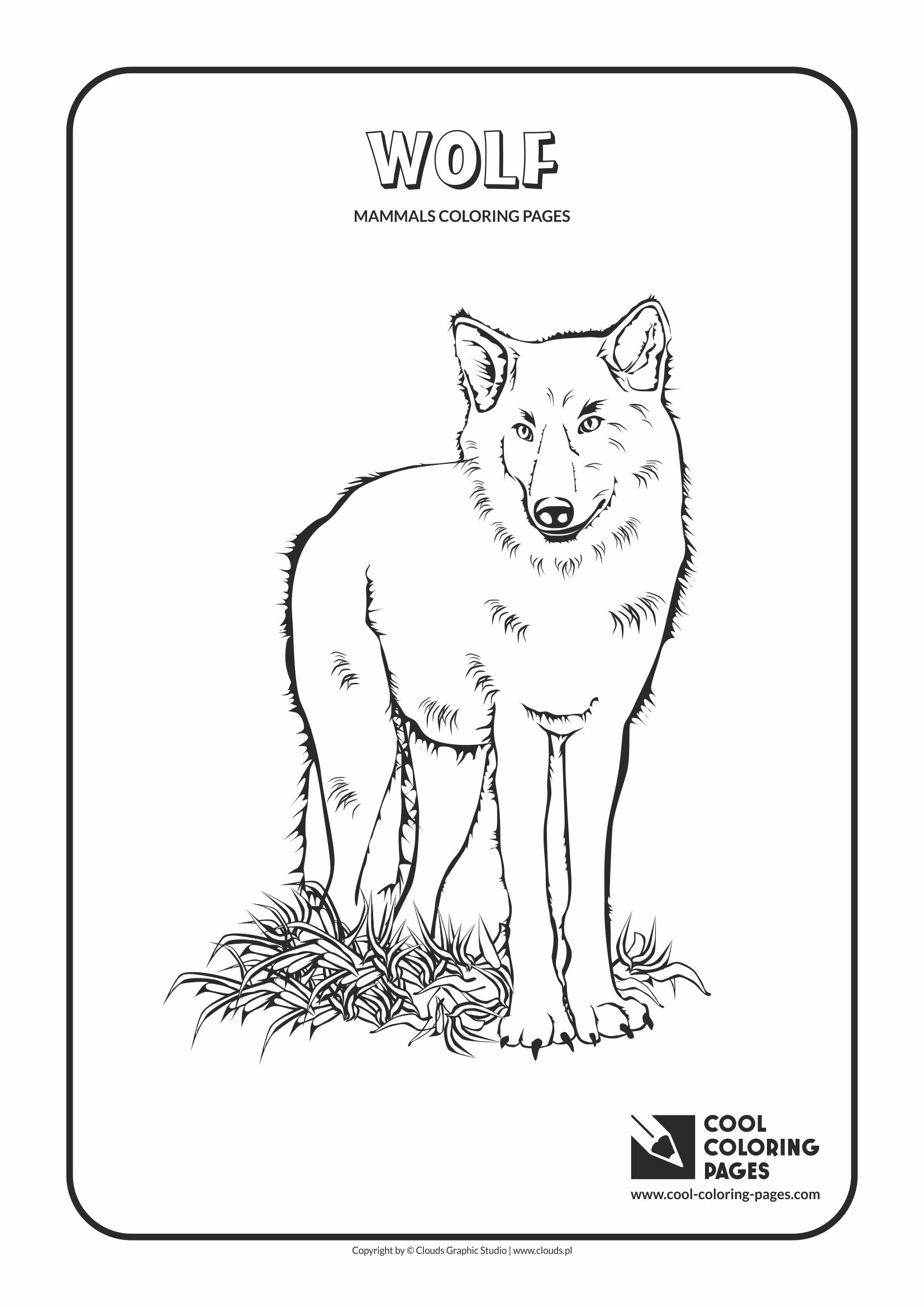 Cool Coloring Pages - Animals / Wolf / Coloring page with wolf