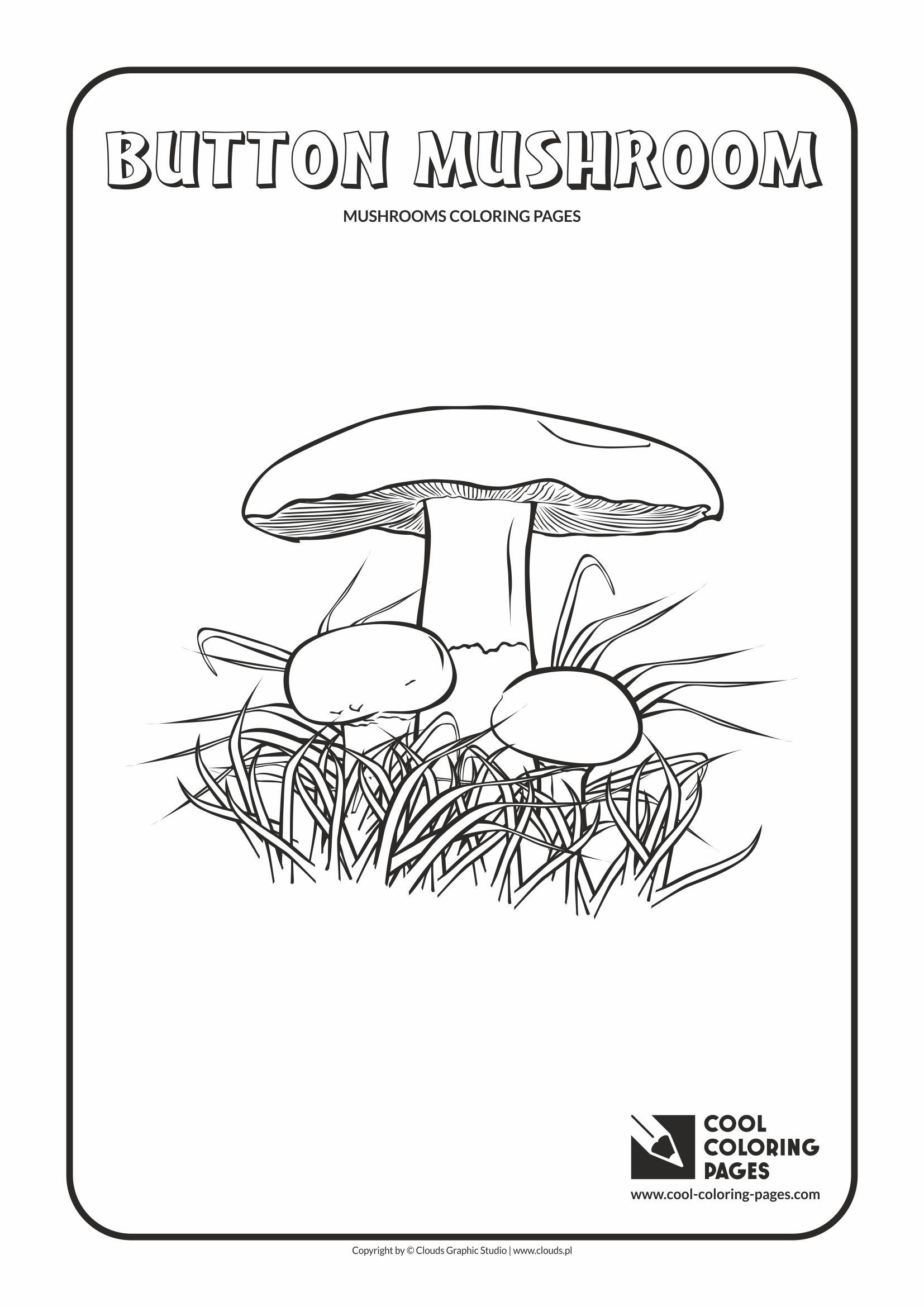 Cool Coloring Pages - Mushrooms / Button mushroom / Coloring page with button mushroom