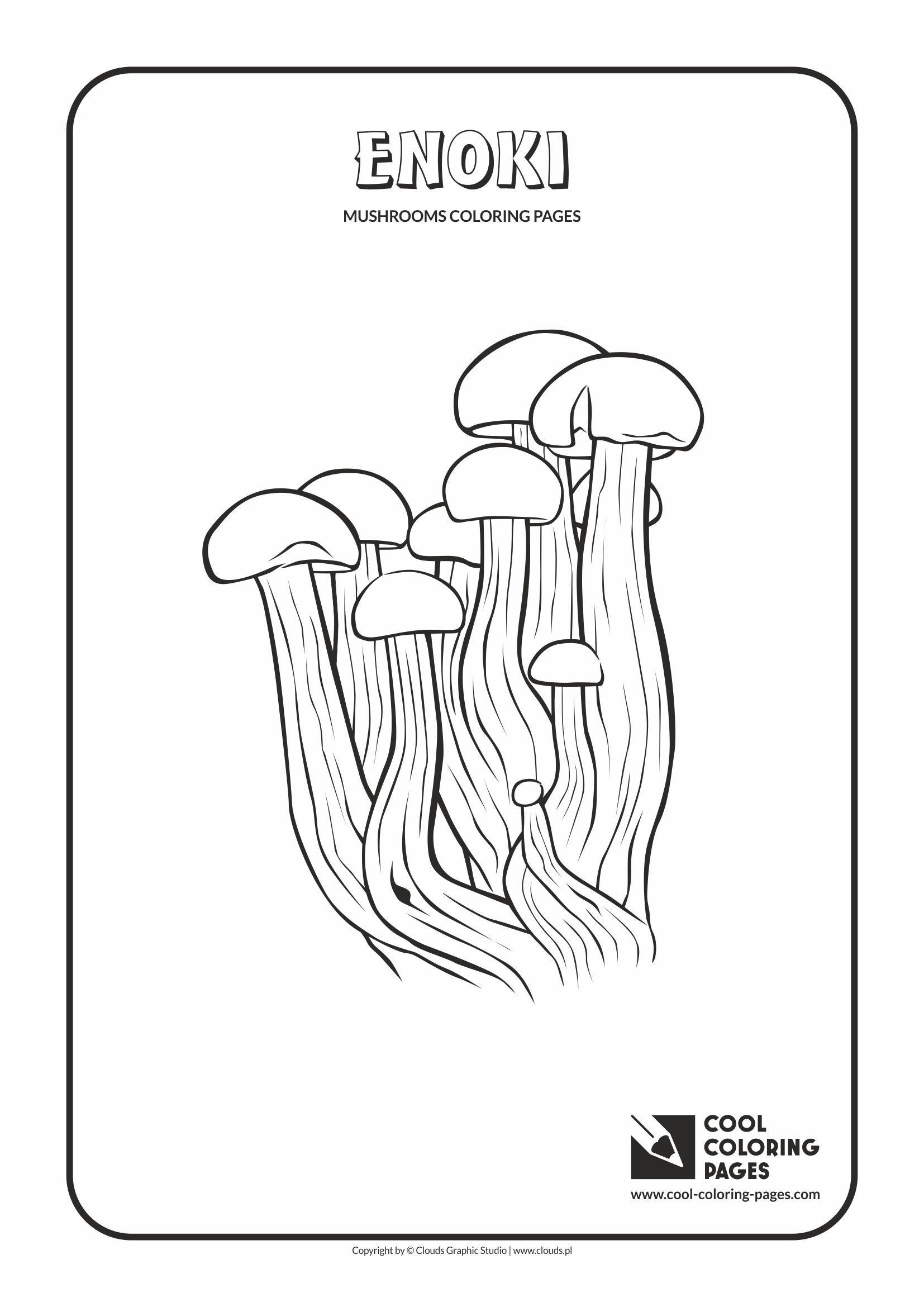 Cool Coloring Pages - Mushrooms / Enoki / Coloring page with enoki