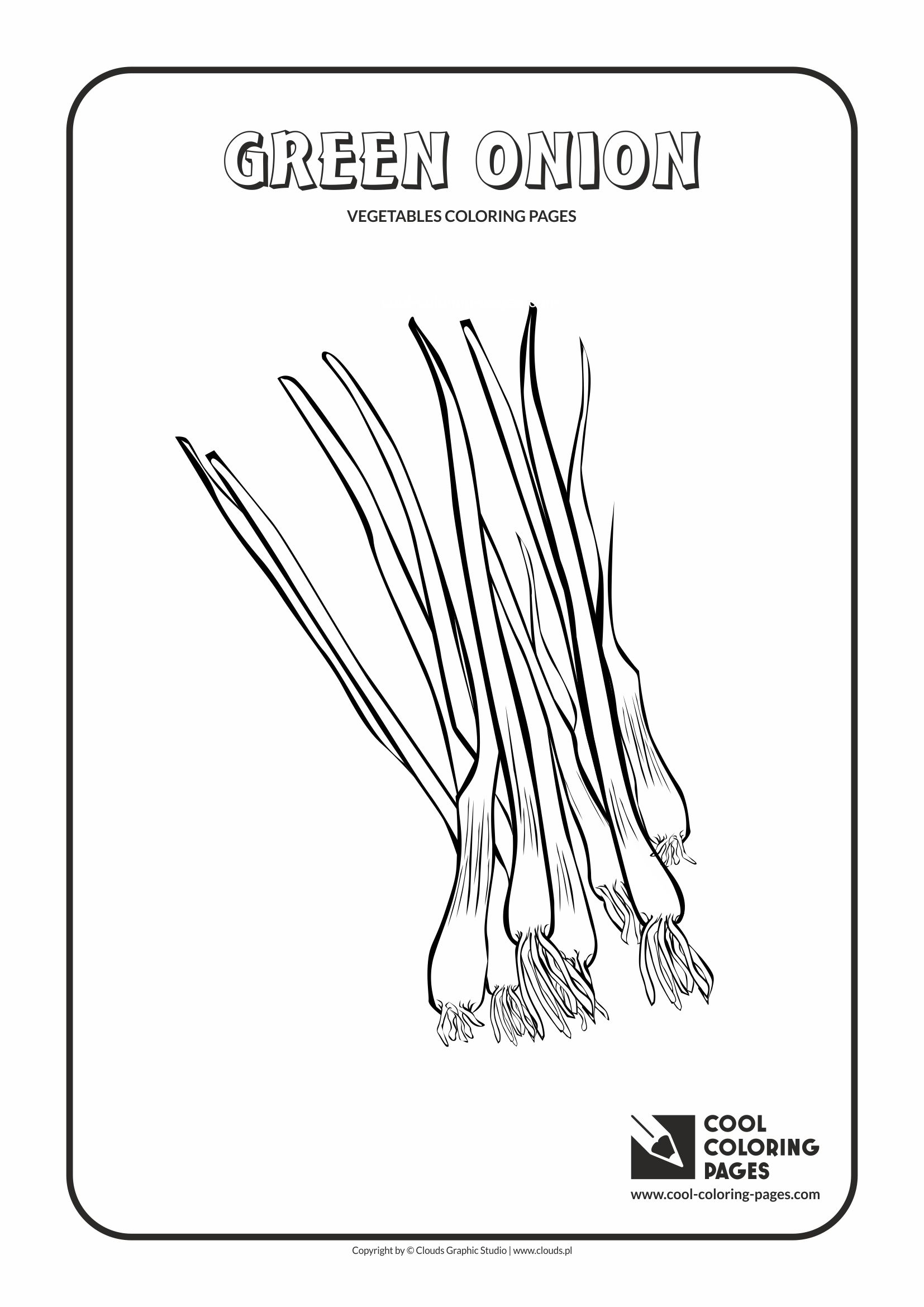 Cool Coloring Pages - Plants / Green onion / Coloring page with green onion