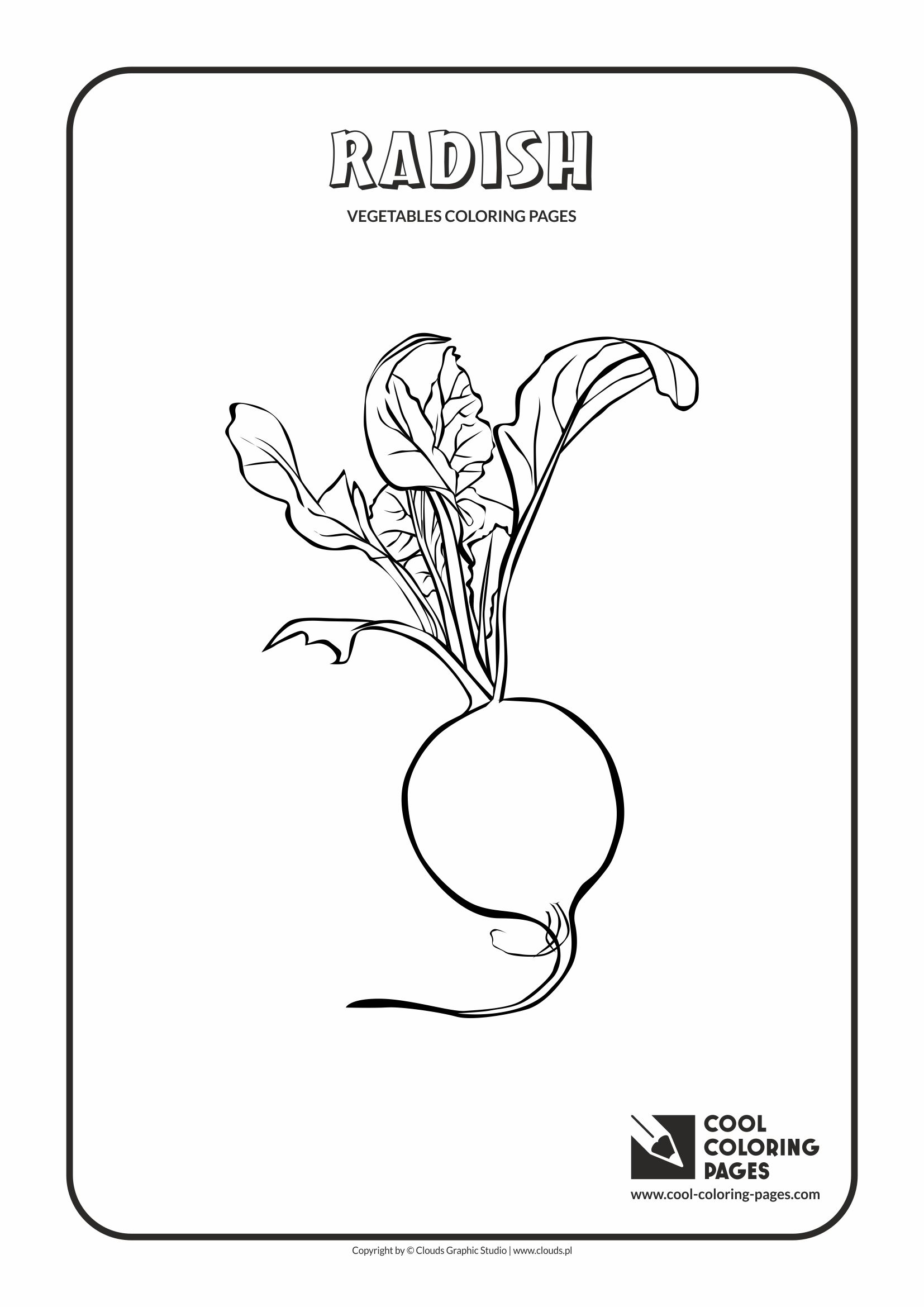Cool Coloring Pages - Plants / Radish / Coloring page with radish