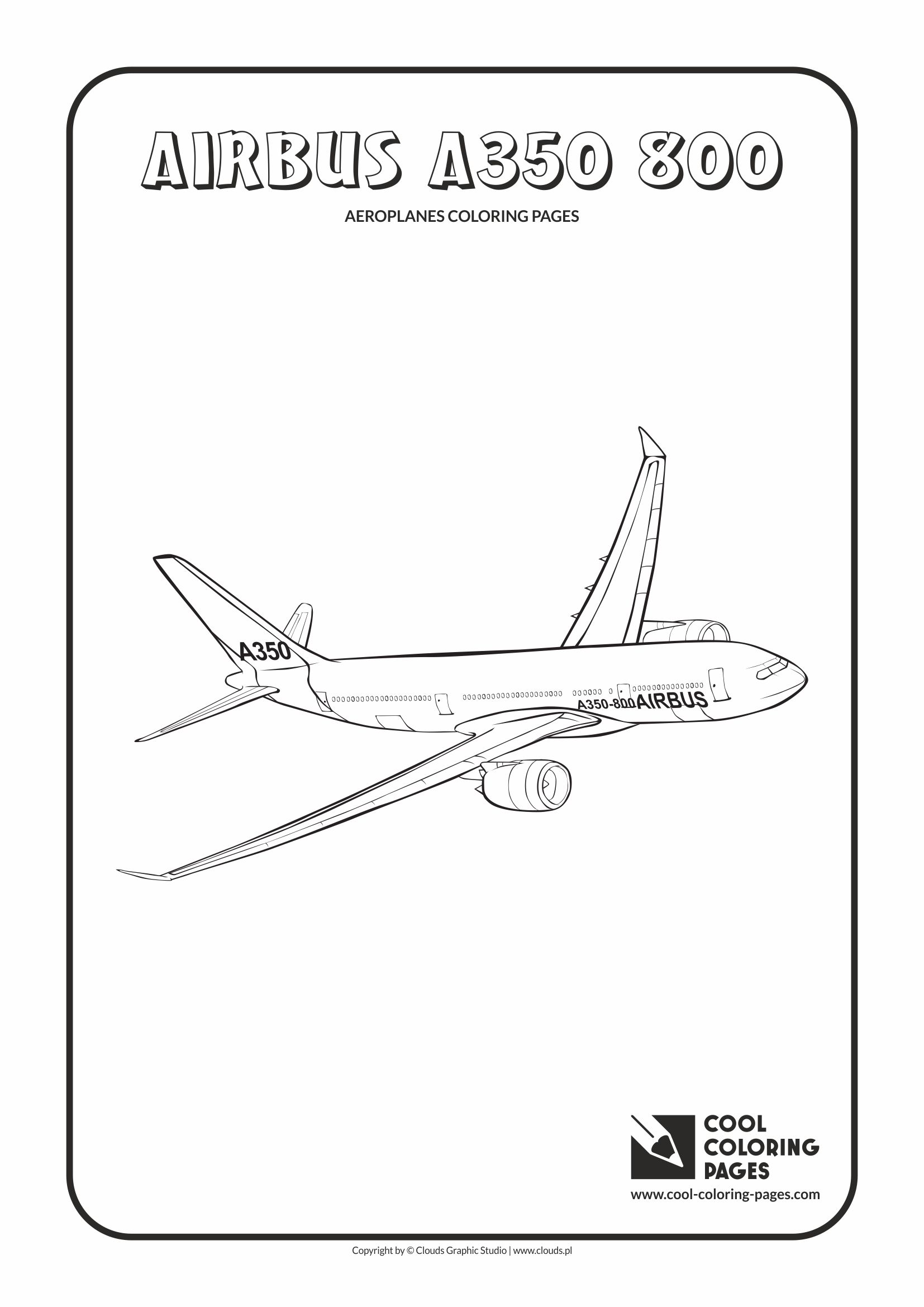 Cool Coloring Pages - Vehicles / Airbus A350 800 / Coloring page with Airbus A350 800