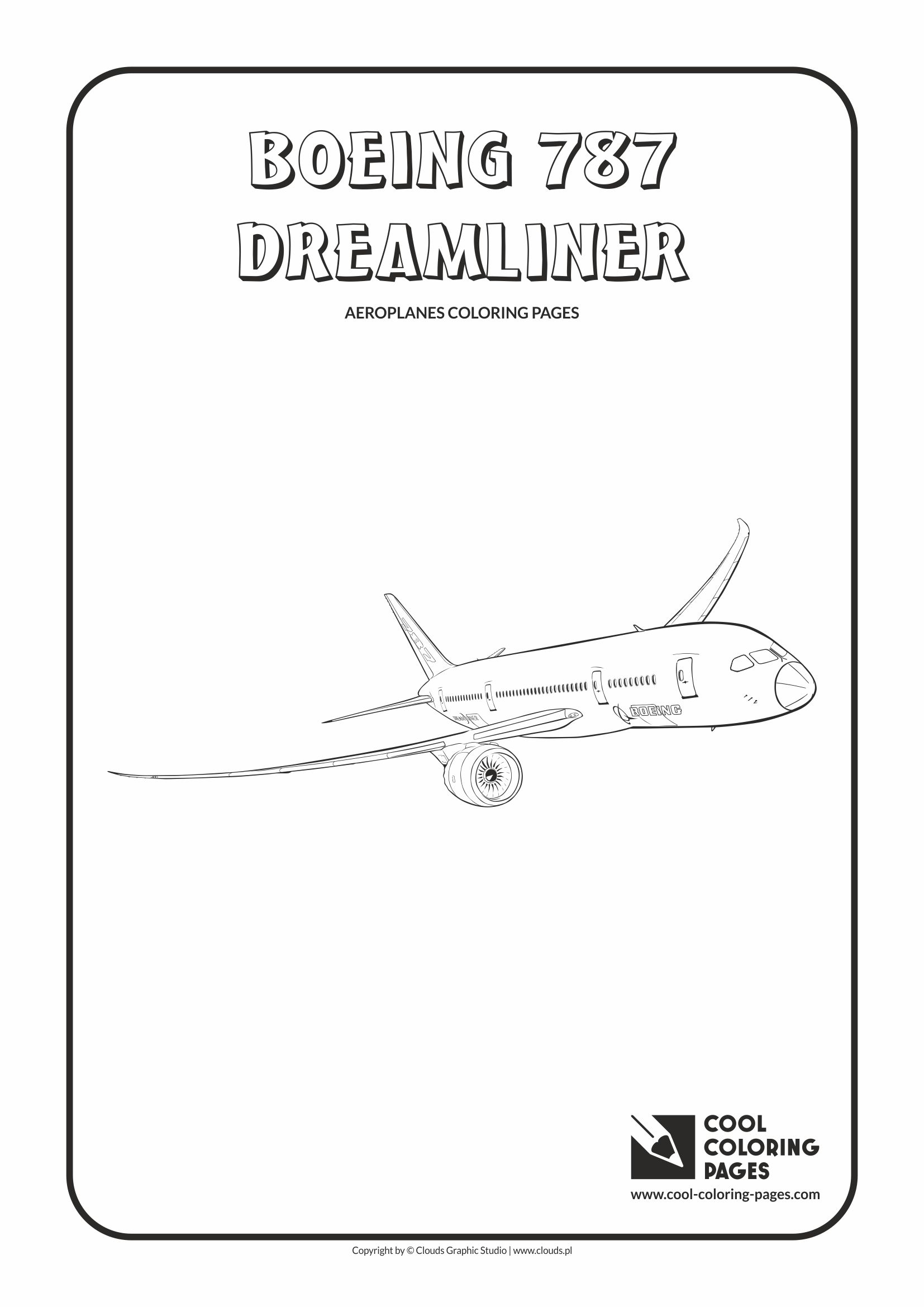 Cool Coloring Pages - Vehicles / Boeing 787 Dreamliner / Coloring page with Boeing 787 Dreamliner