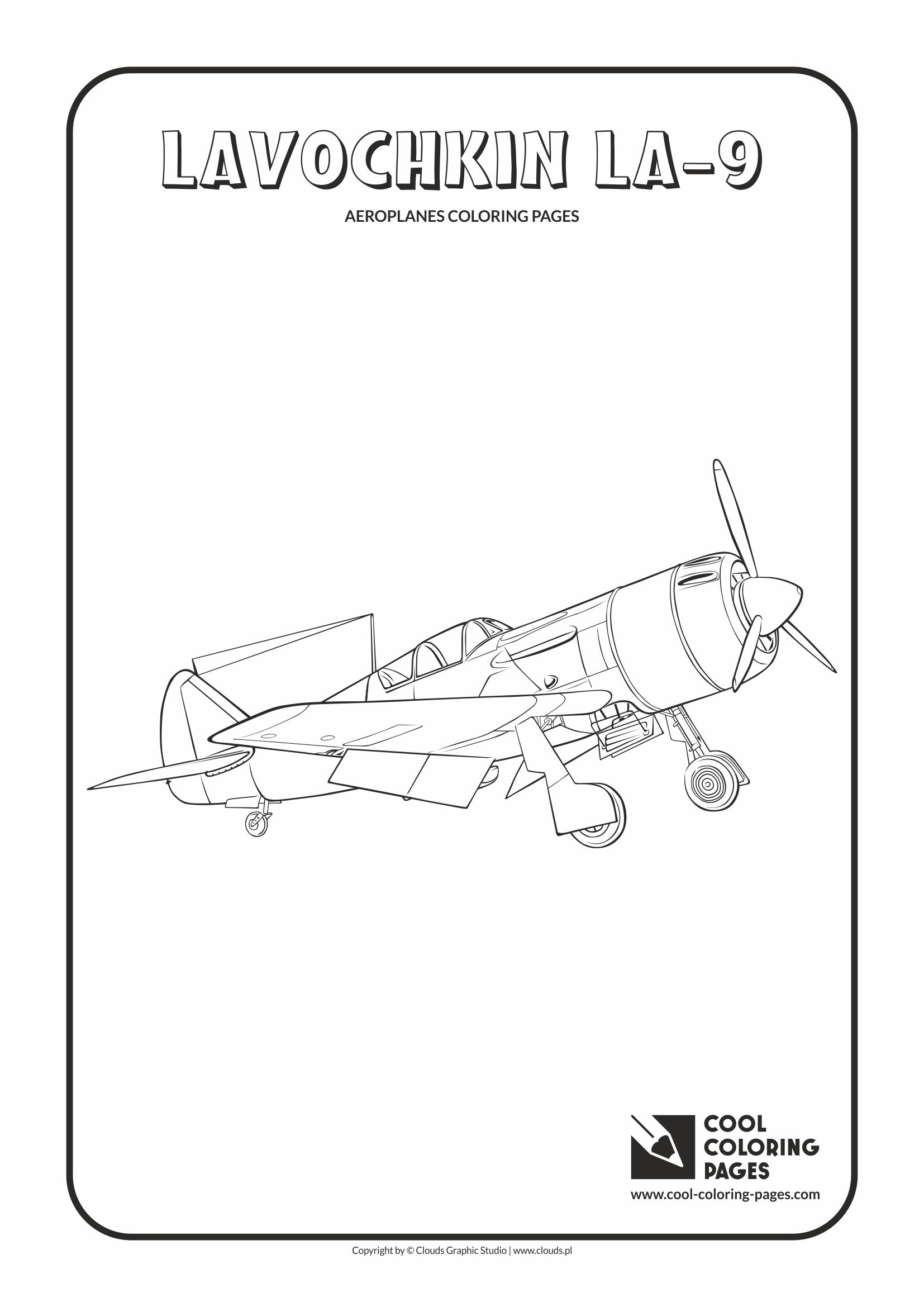 Cool Coloring Pages - Vehicles / Lavochkin La-9 / Coloring page with Lavochkin La-9