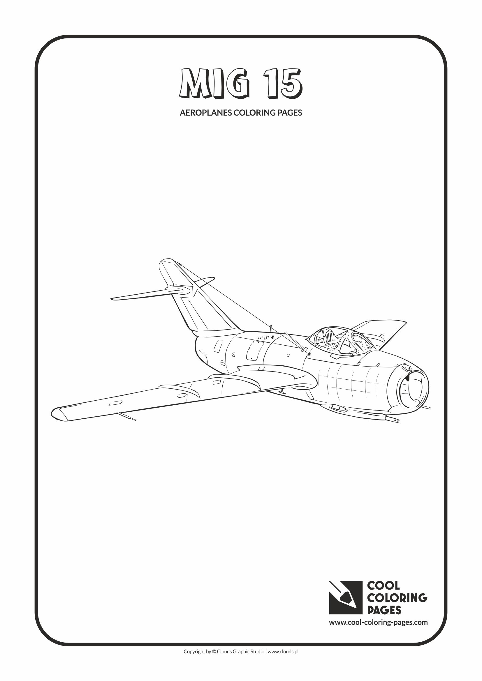 Cool Coloring Pages - Vehicles / Mig 15 / Coloring page with Mig 15