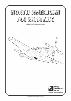 Cool Coloring Pages - Vehicles / North American P-51 Mustang / Coloring page with North American P-51 Mustang