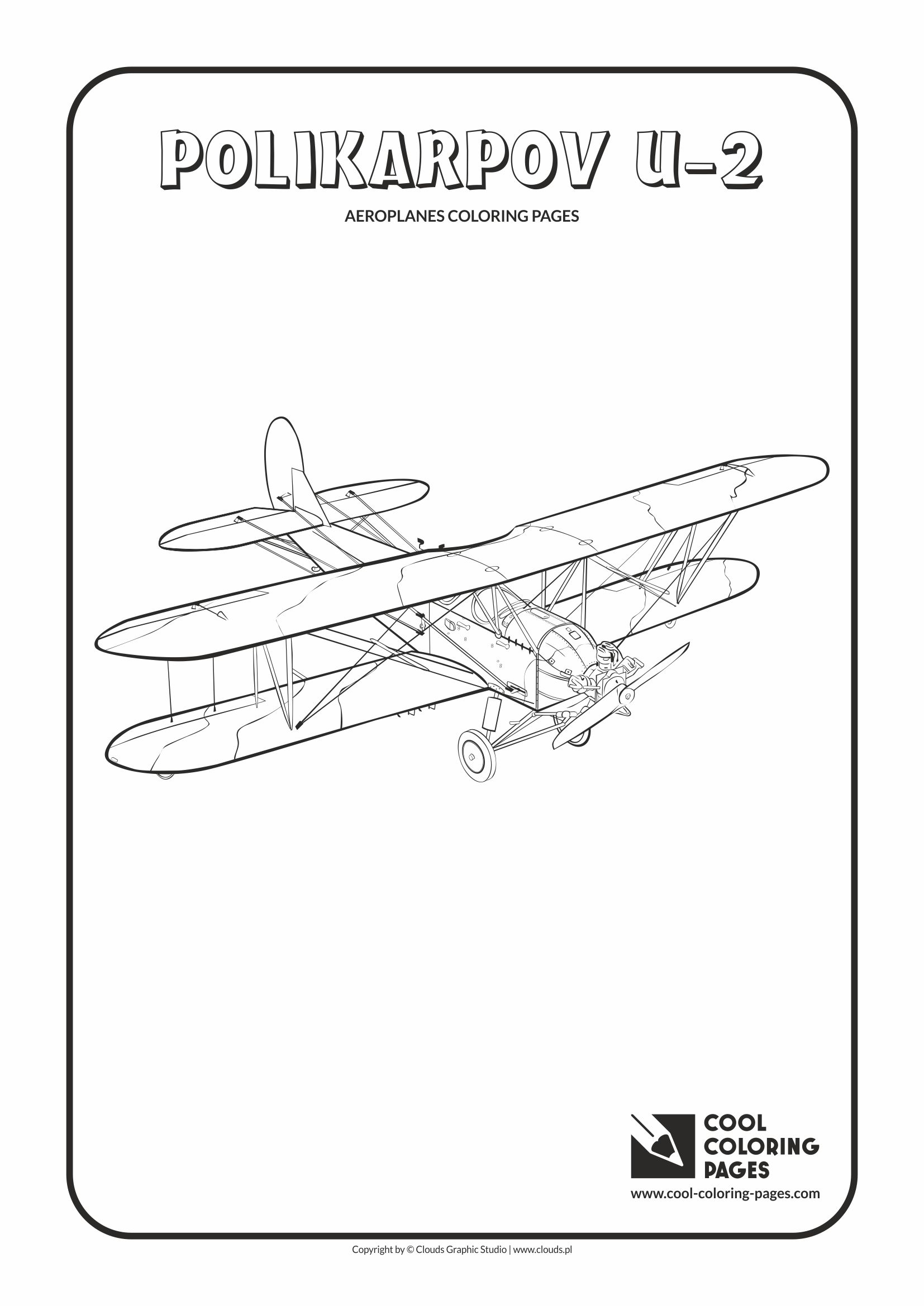 Cool Coloring Pages - Vehicles / Polikarpov U-2 po-2 / Coloring page with Polikarpov U-2 po-2