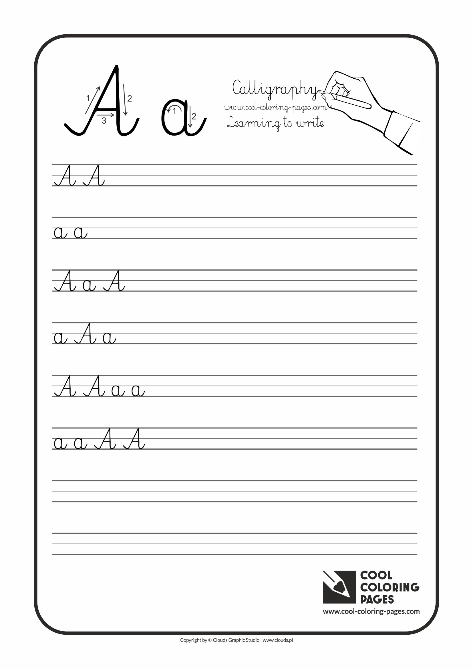 Cool Coloring Pages Letter A - Calligraphy for kids - Cool Coloring