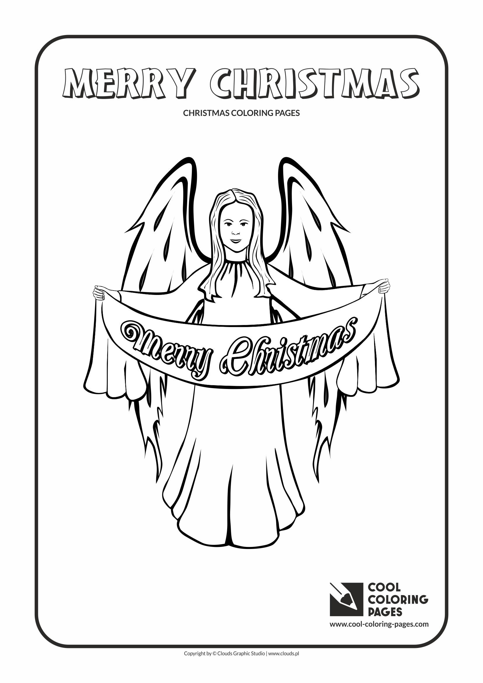 Cool Coloring Pages - Holidays / Christmas angel / Coloring page with Christmas angel
