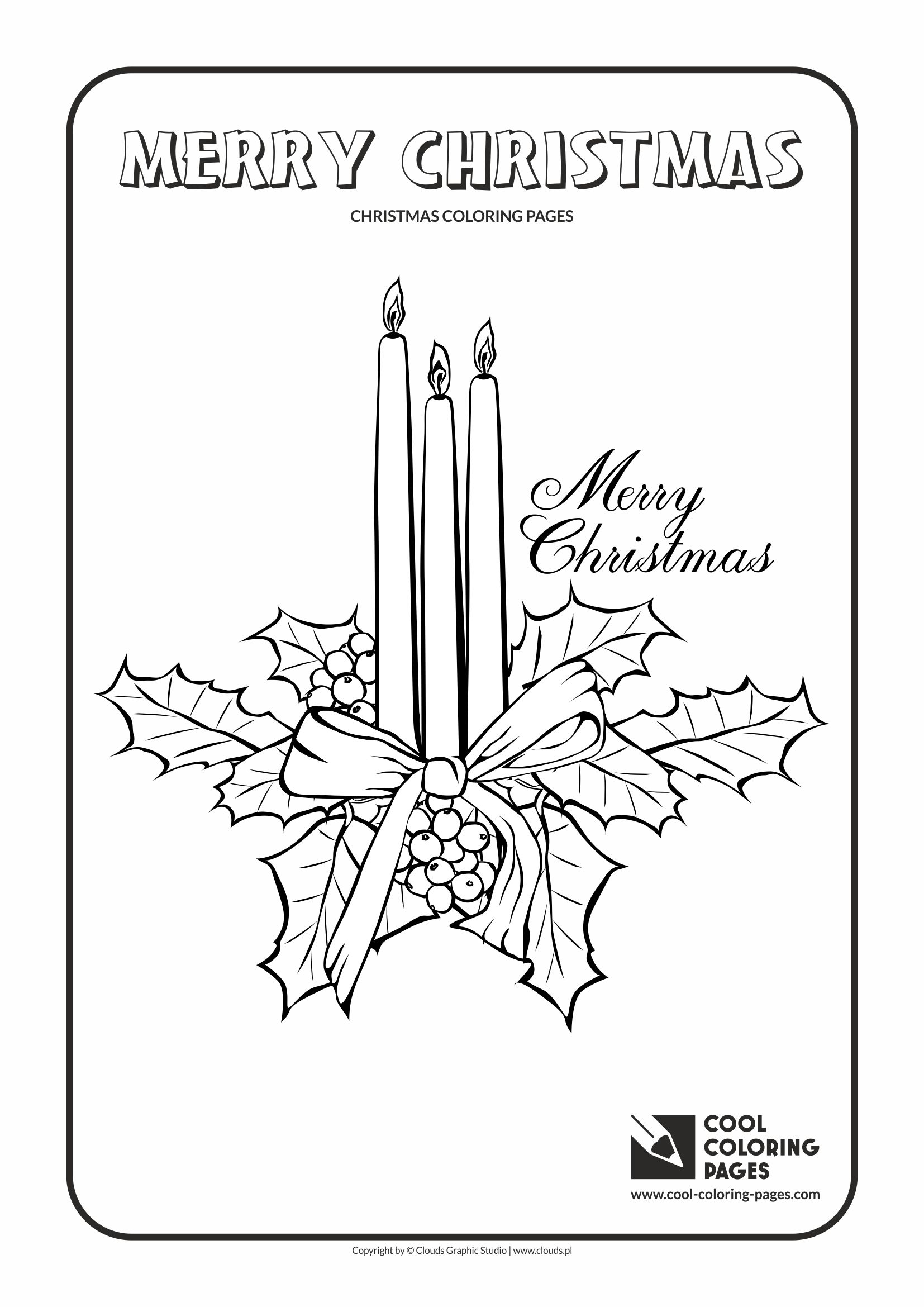 Cool Coloring Pages - Holidays / Christmas candles / Coloring page with Christmas candles