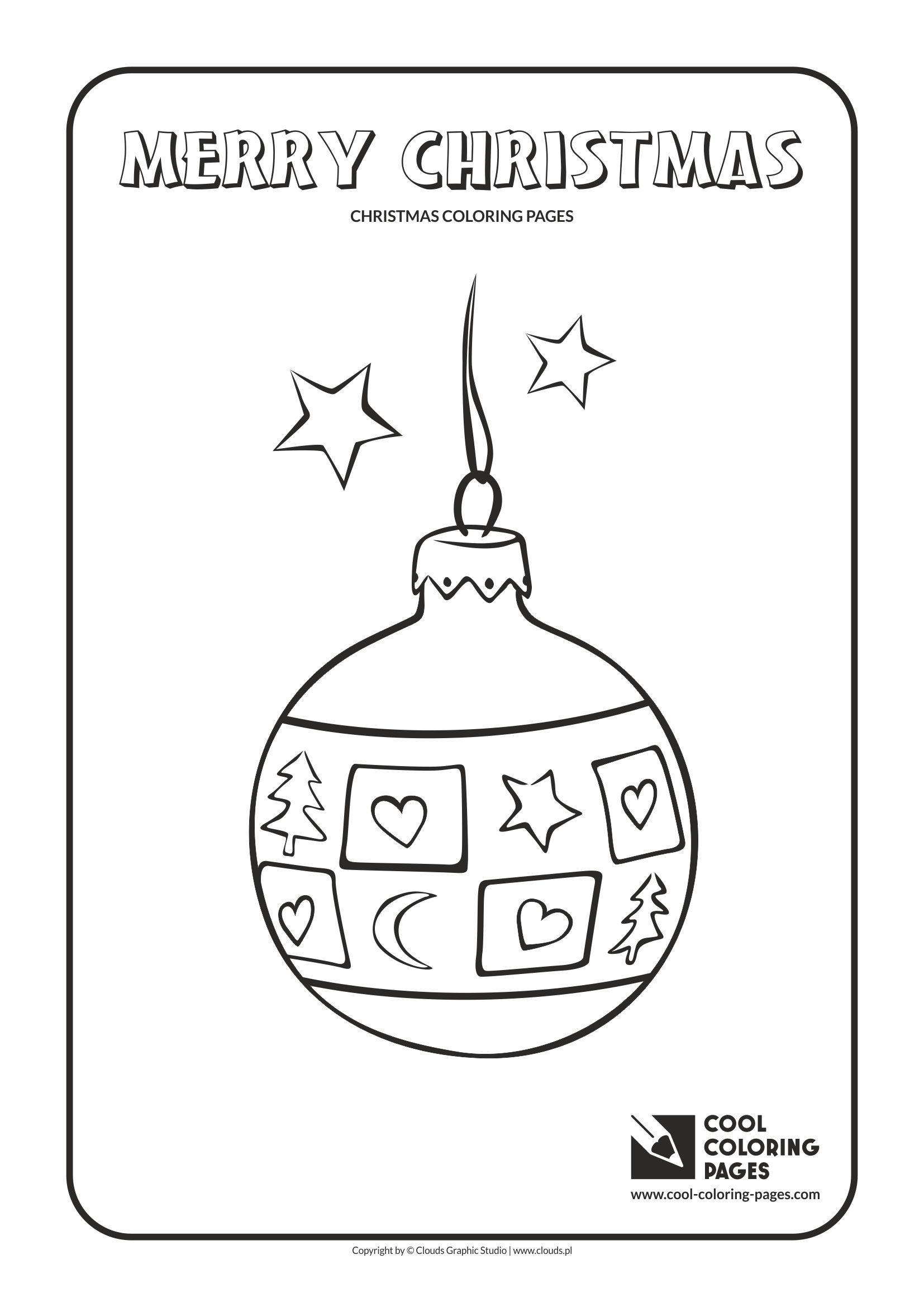 Cool Coloring Pages - Holidays / Christmas glass ball no 1 / Coloring page with Christmas glass ball no 1