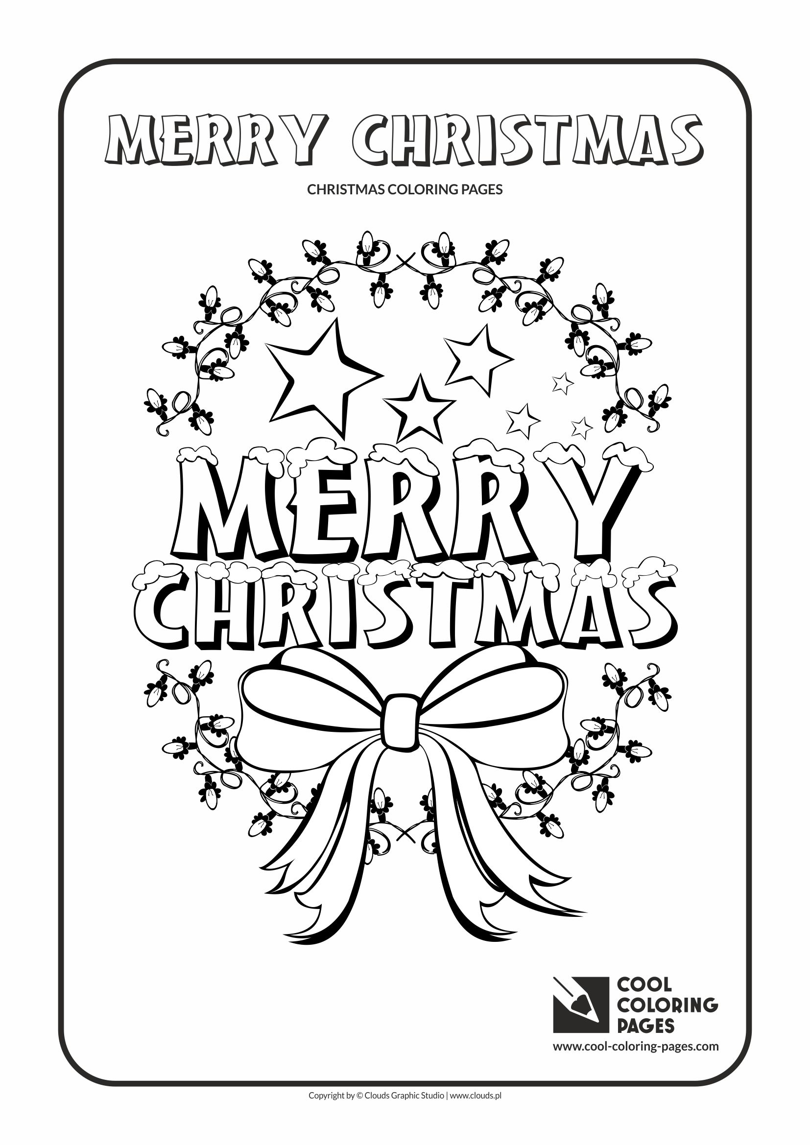 Cool Coloring Pages - Holidays / Merry Christmas no 2 / Coloring page with Merry Christmas no 2