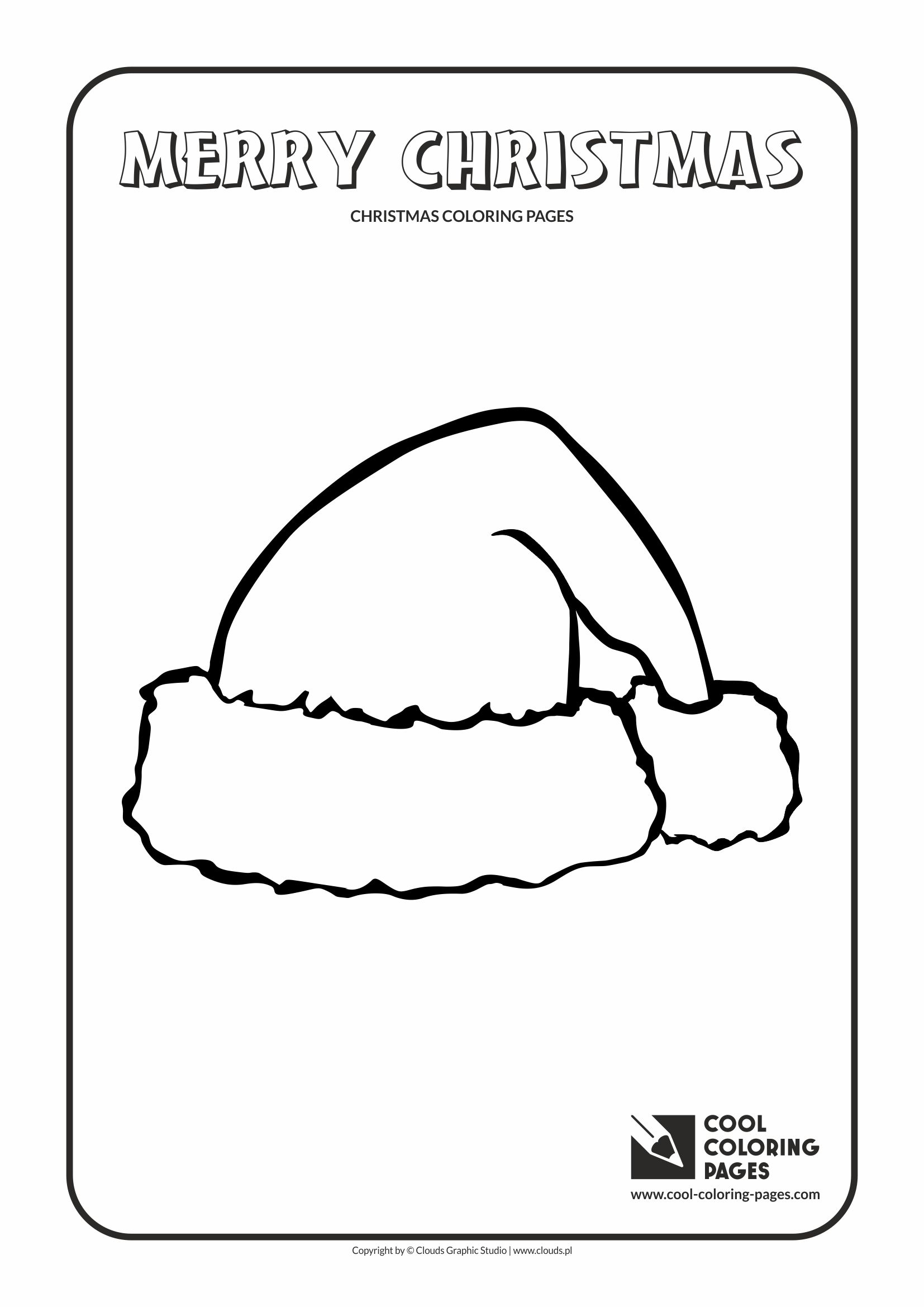 Cool Coloring Pages - Holidays / Santa Claus hat / Coloring page with Santa Claus hat