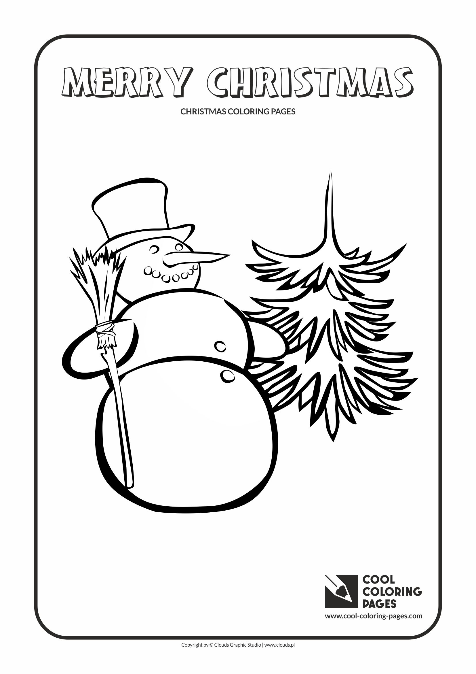 Cool Coloring Pages - Holidays / Christmas snowman / Coloring page with Christmas snowman